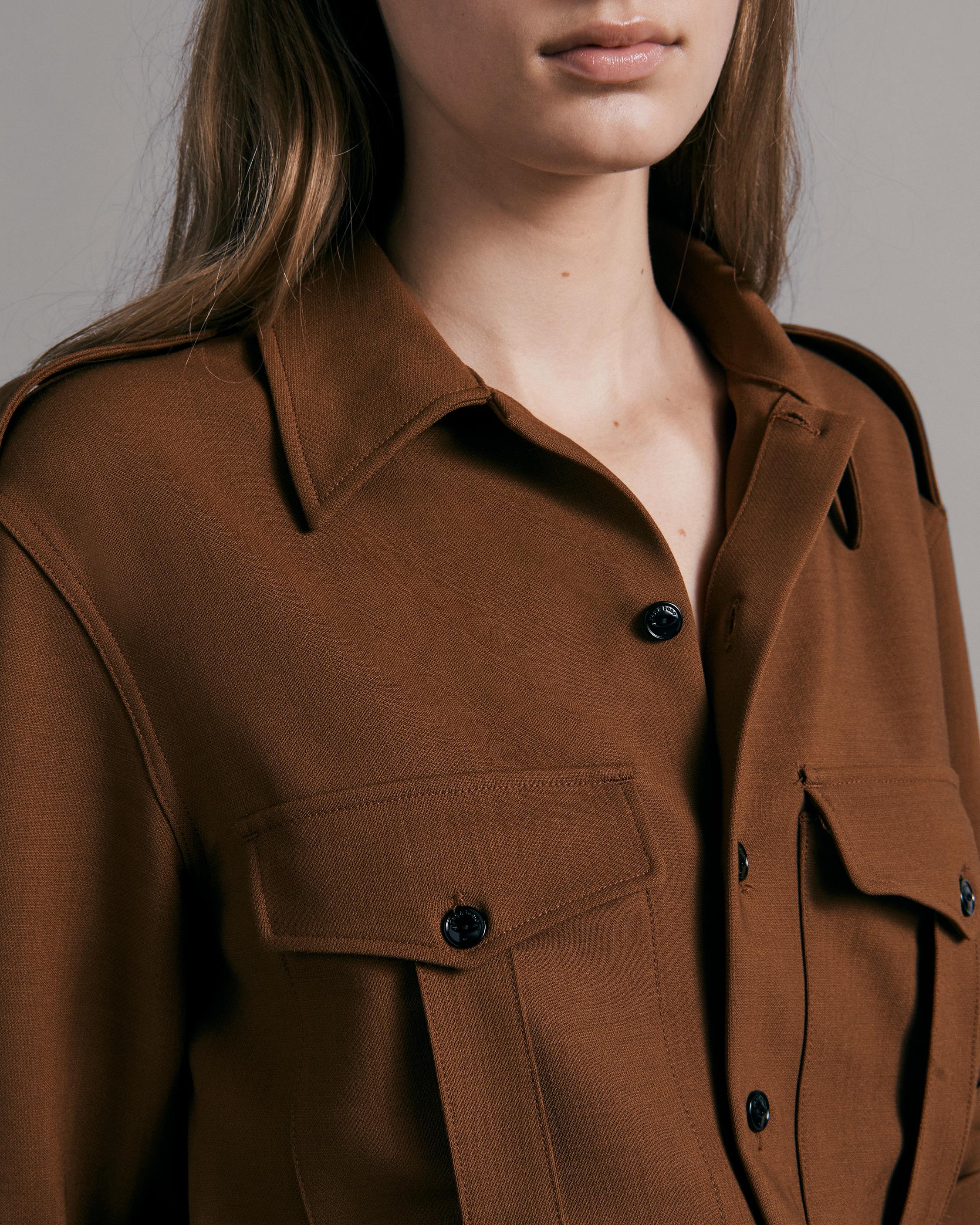 Howie Twill Military Button Down Shirt Camel rag & bone