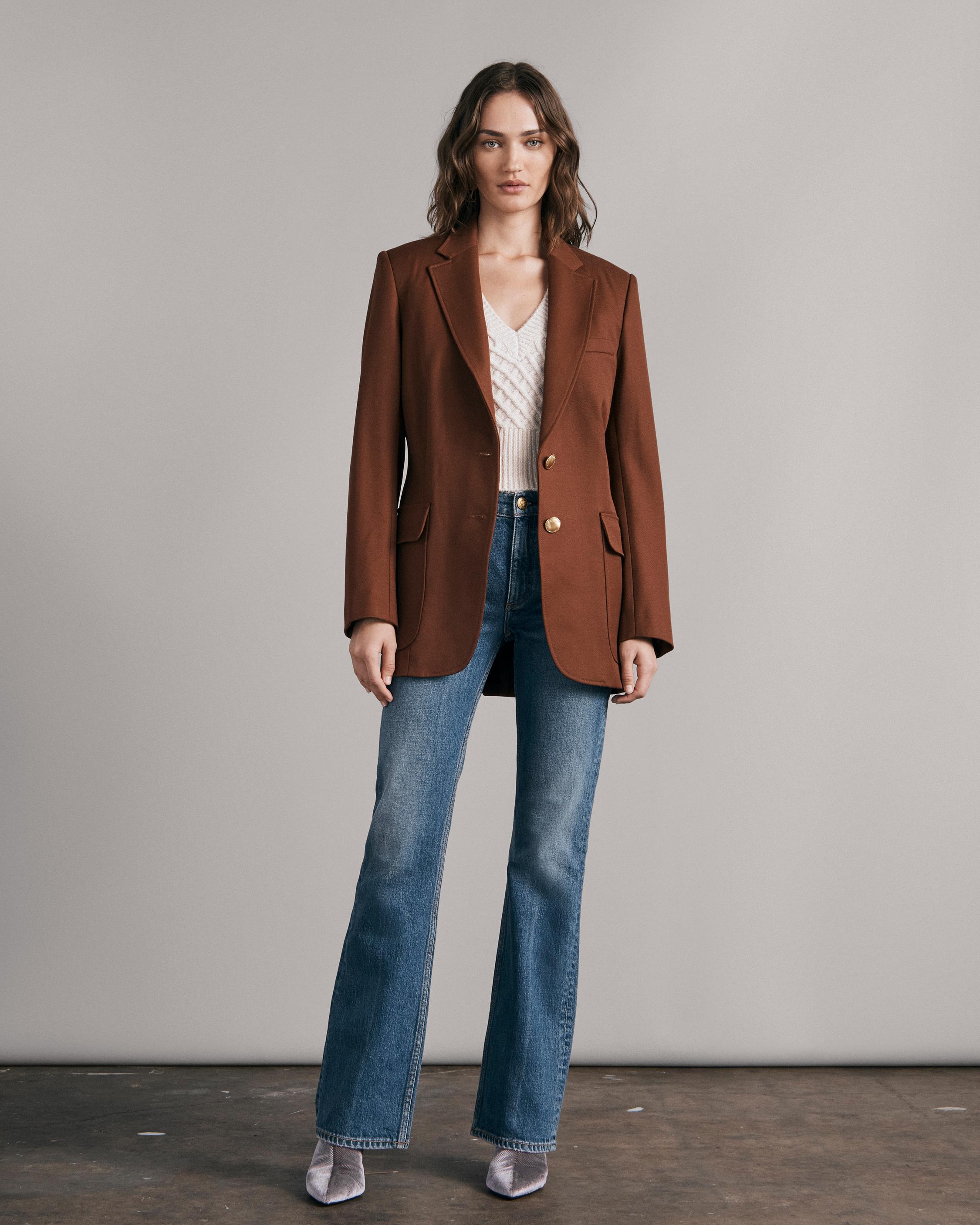 Wool on sale blazer outfit