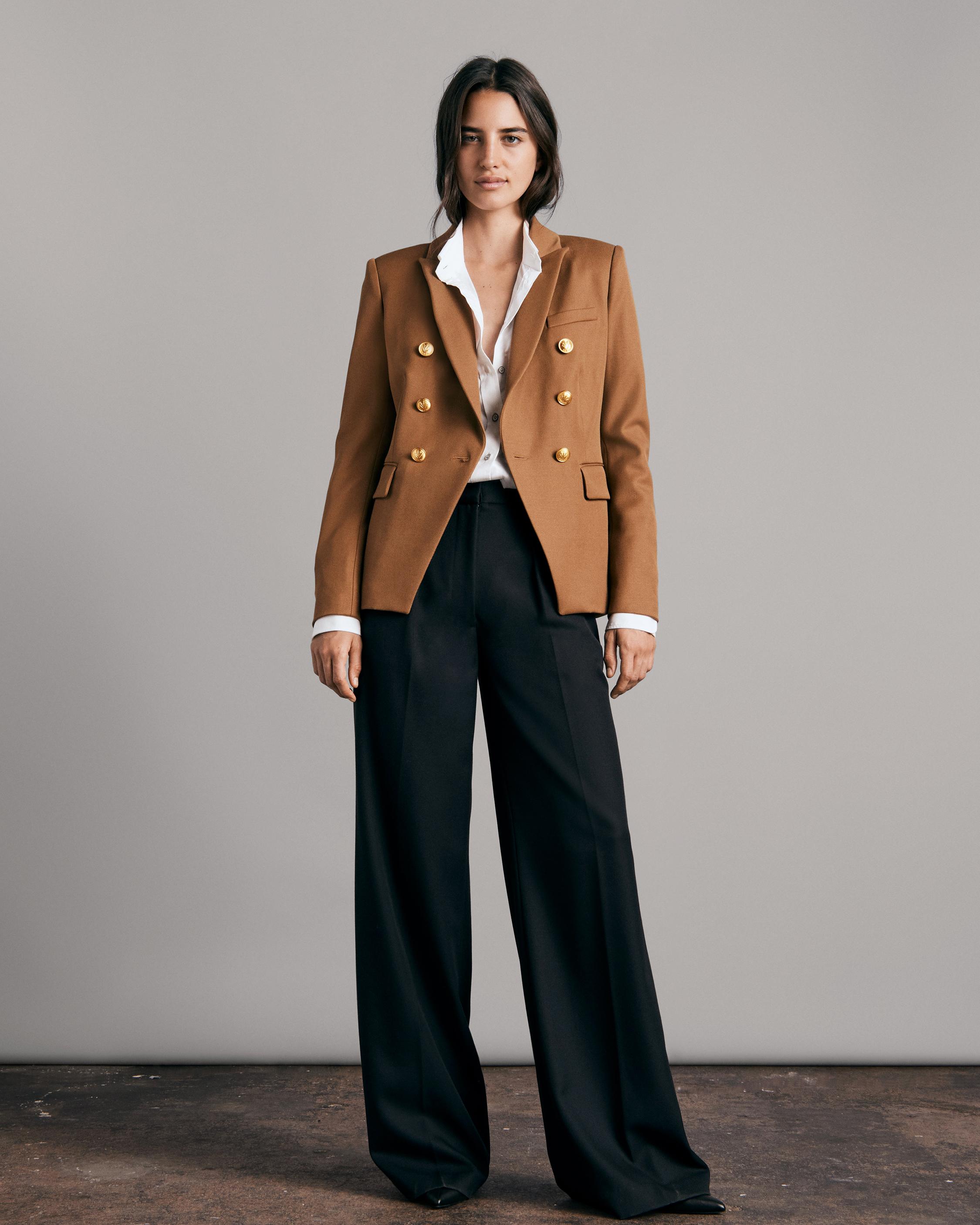 Golden Button Wool Twill Blazer - Women - Ready-to-Wear