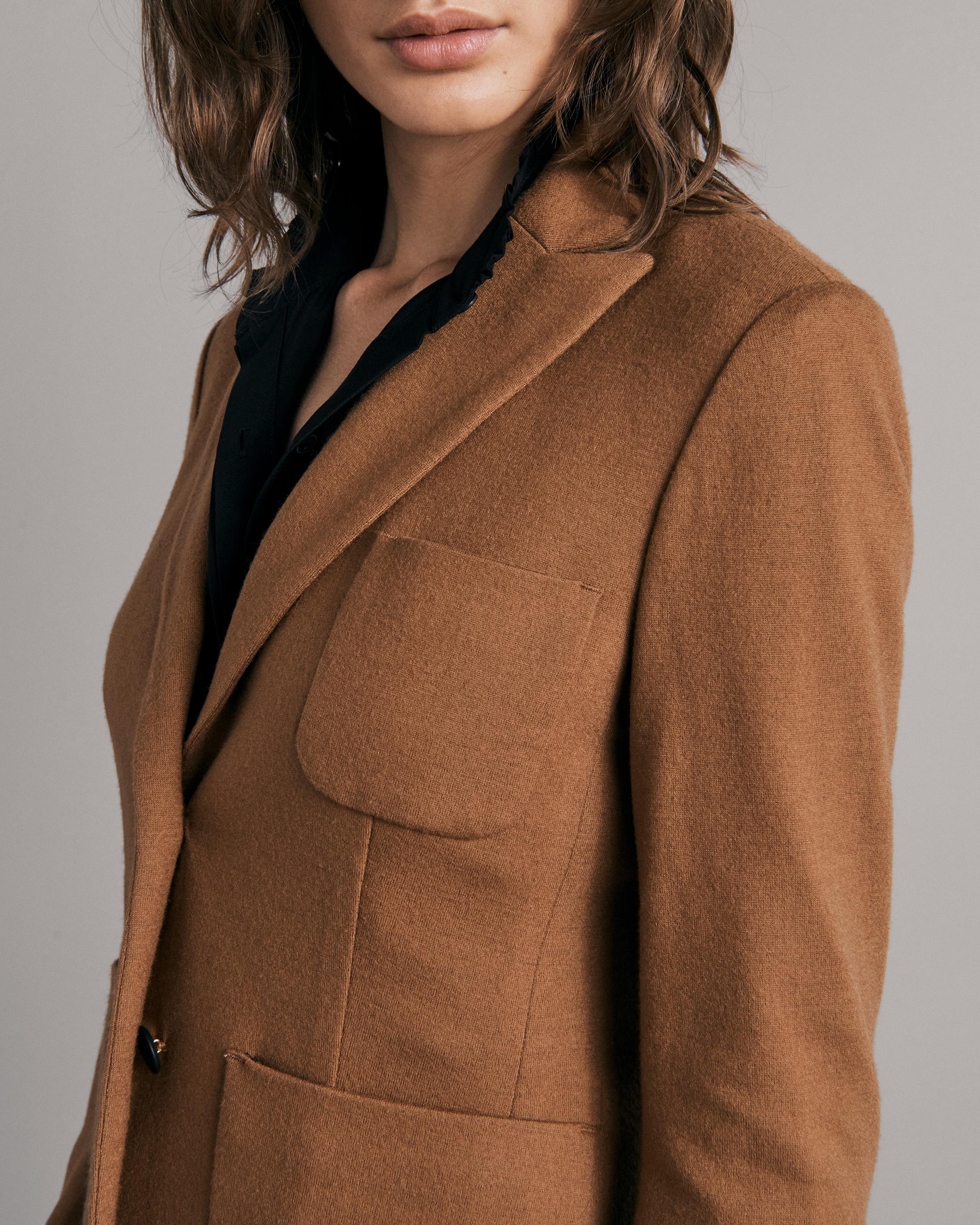 Womens camel shop colored wool blazer