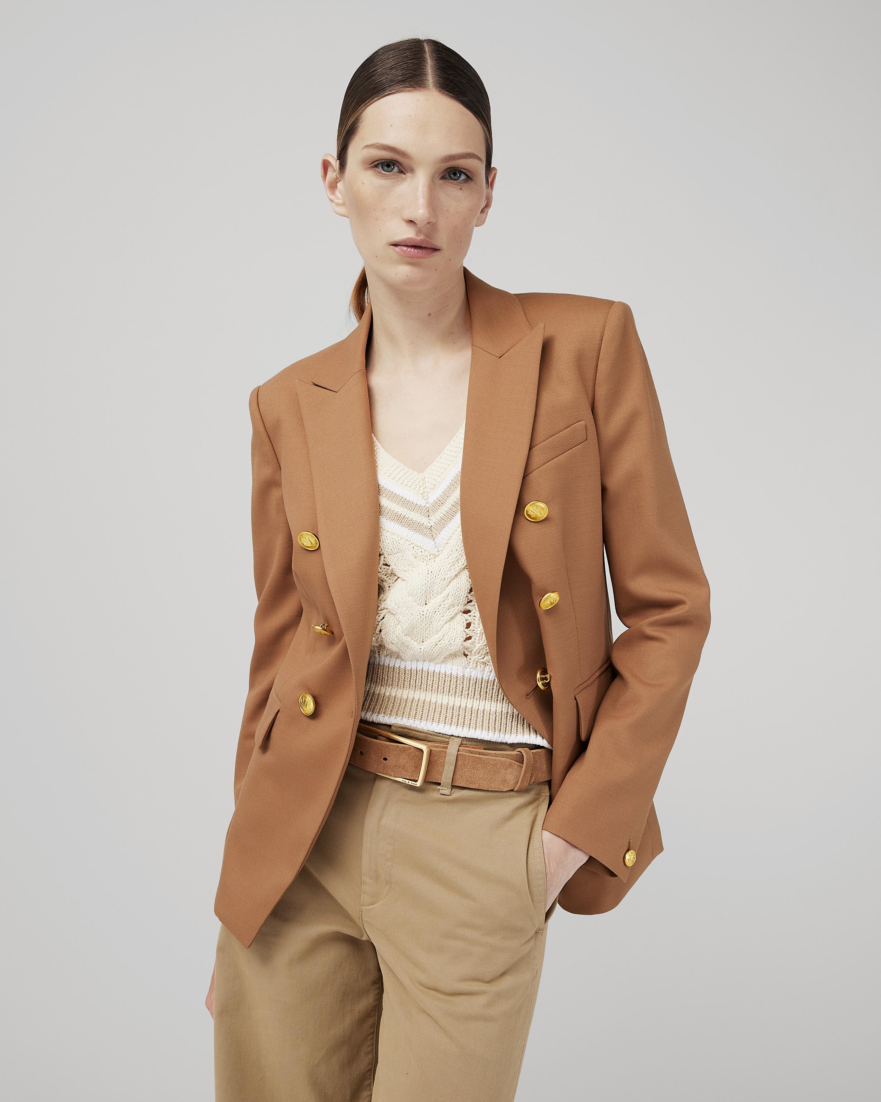Golden Button Wool Twill Blazer - Women - Ready-to-Wear