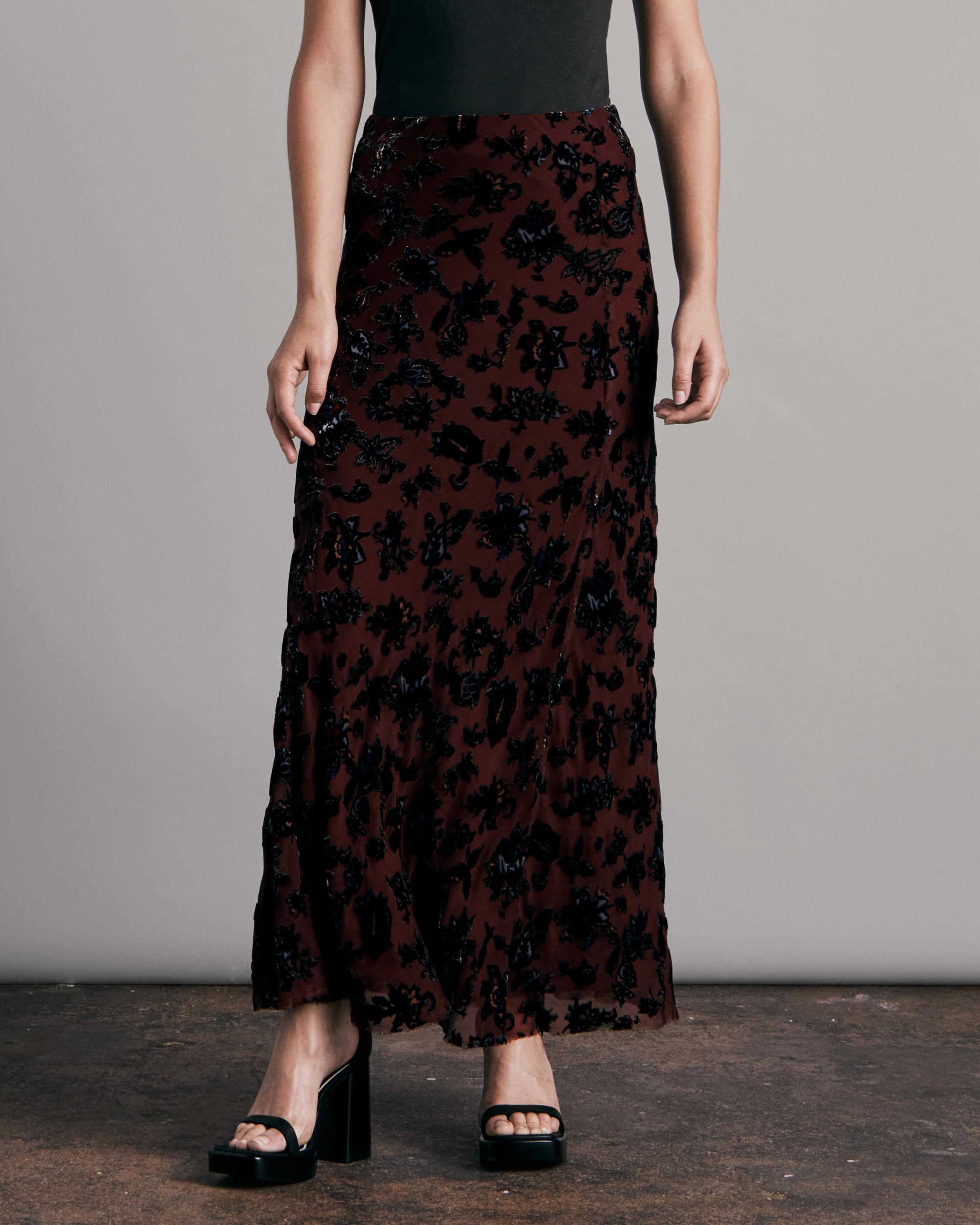 Eden Velvet Burnout Skirt image number 1