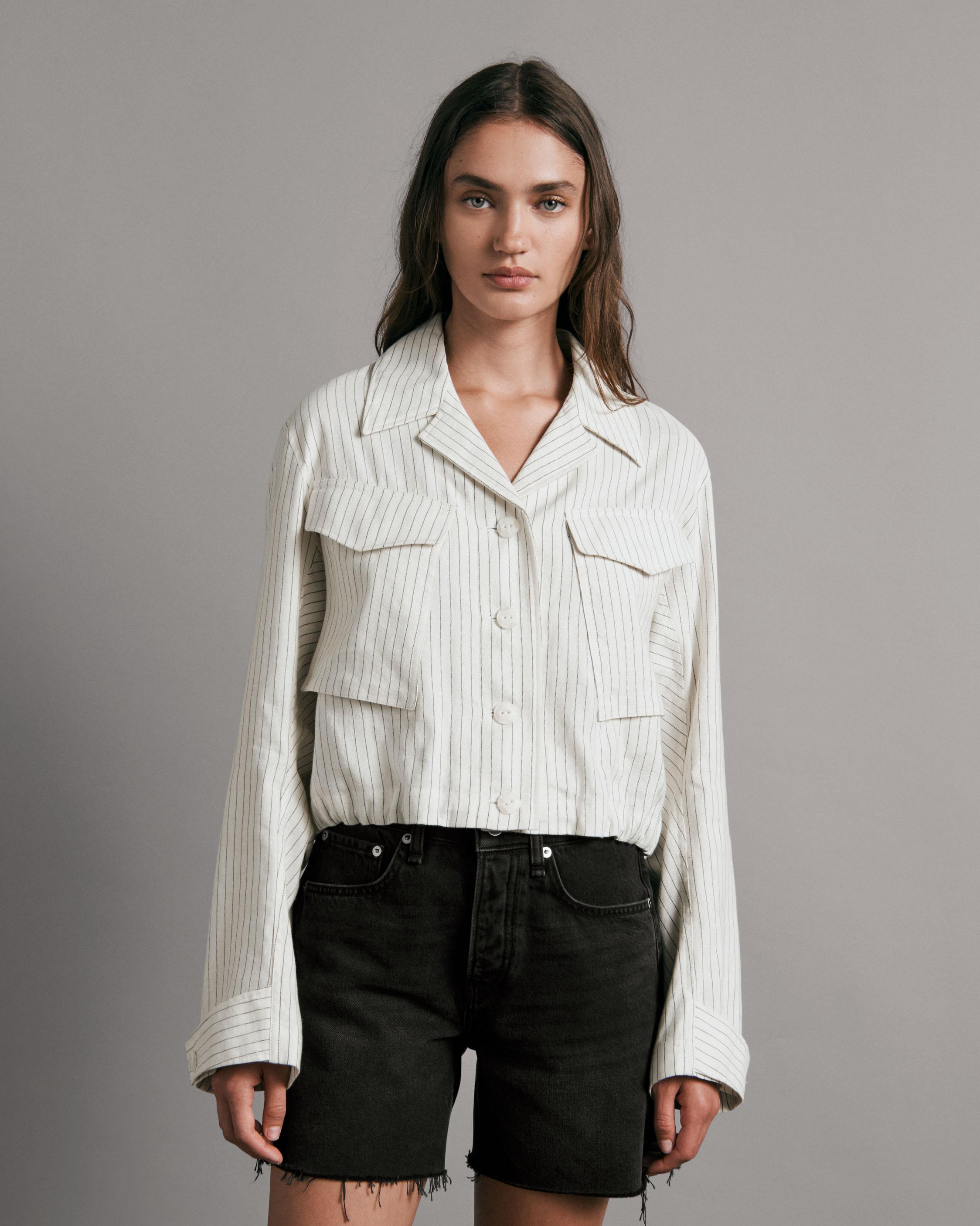 Piper Striped Linen Jacket image number 1