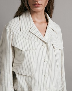Piper Striped Linen Jacket image number 6