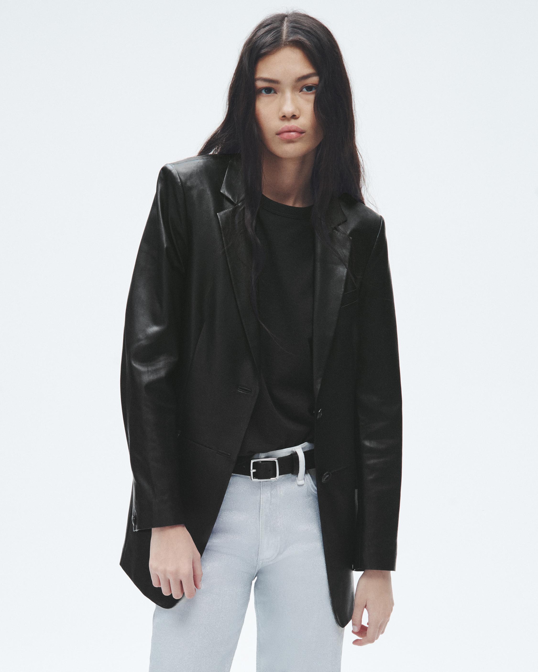 Charles Leather Blazer Black rag bone