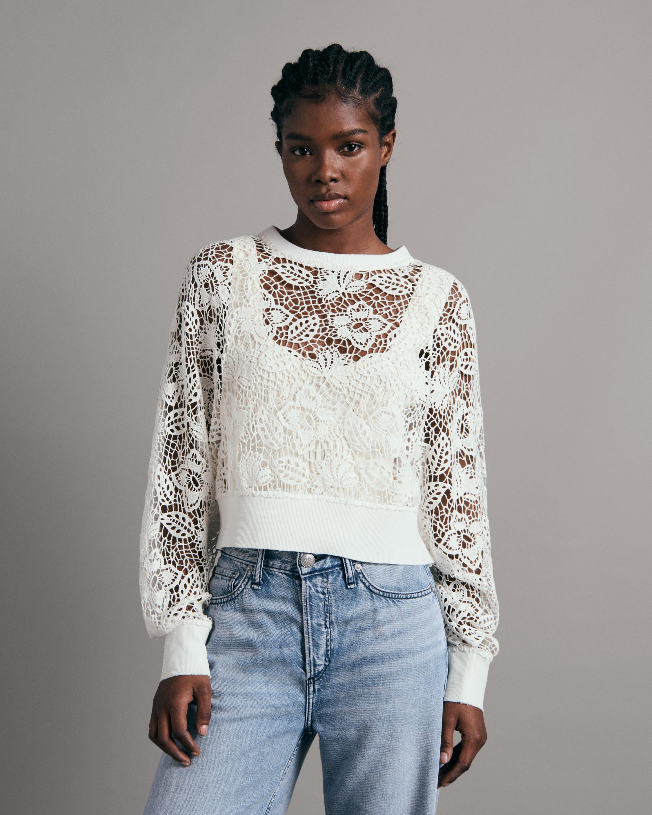 Aleah Cotton Crochet Top rag bone