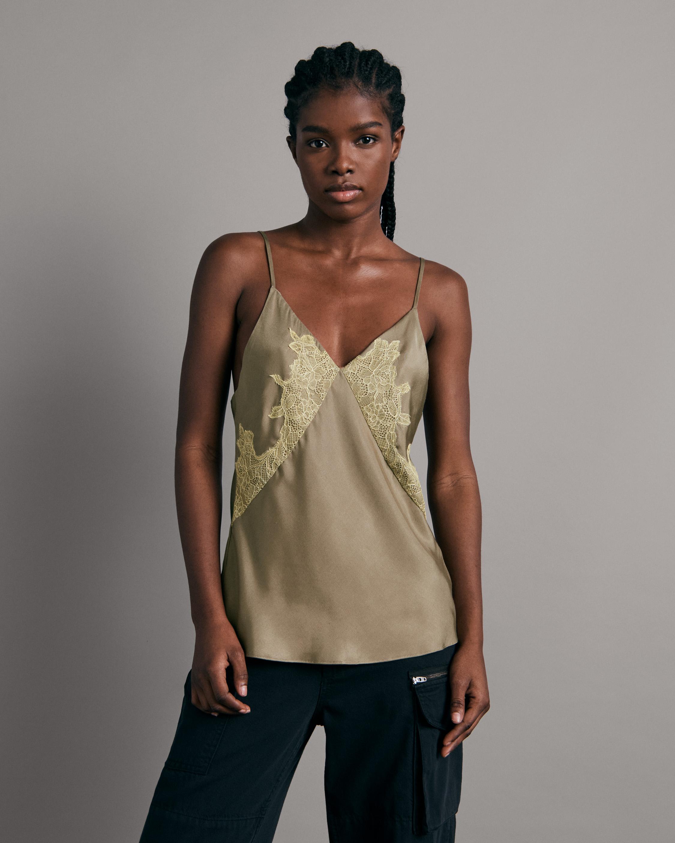 silk and lace camisole top