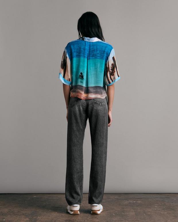 Mare Viscose Cropped Printed Shirt image number 5