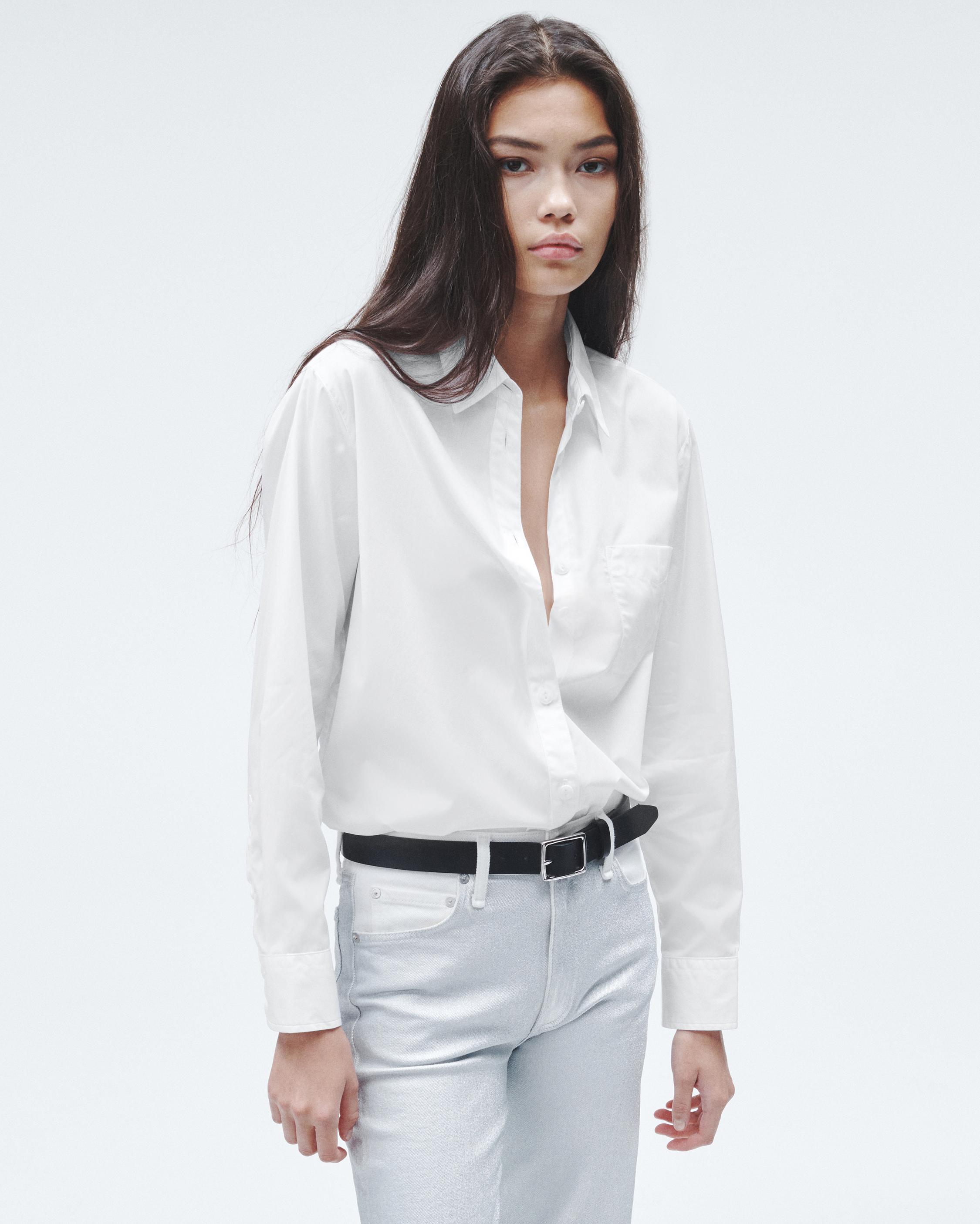 Maxine Cotton Poplin Shirt - White | rag & bone