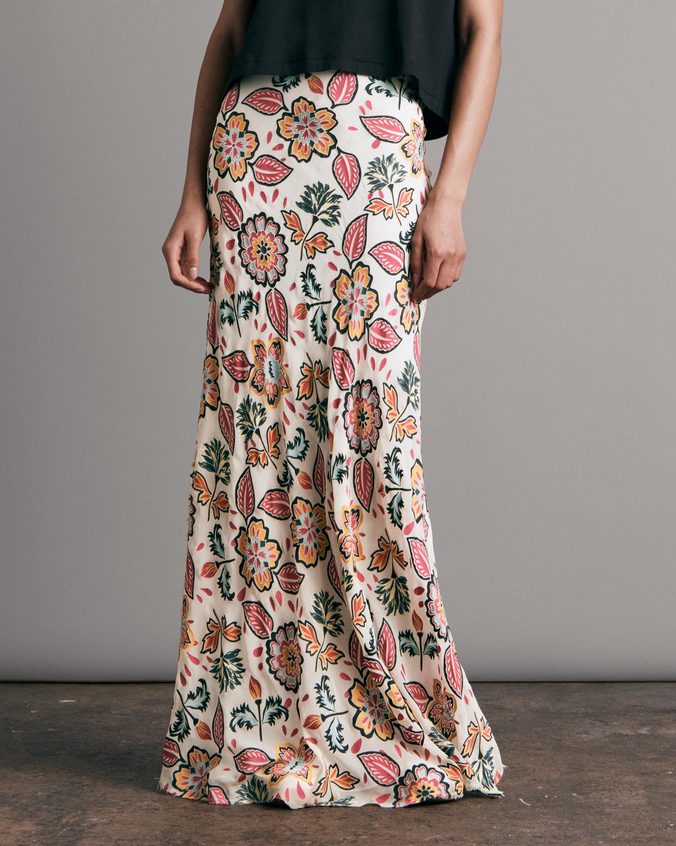 full length floral skirt