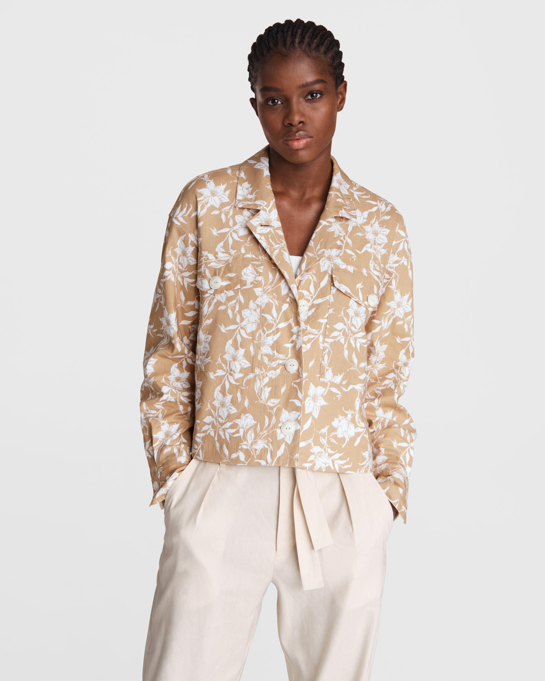 Jessie Printed Linen Shirt Jacket image number 1