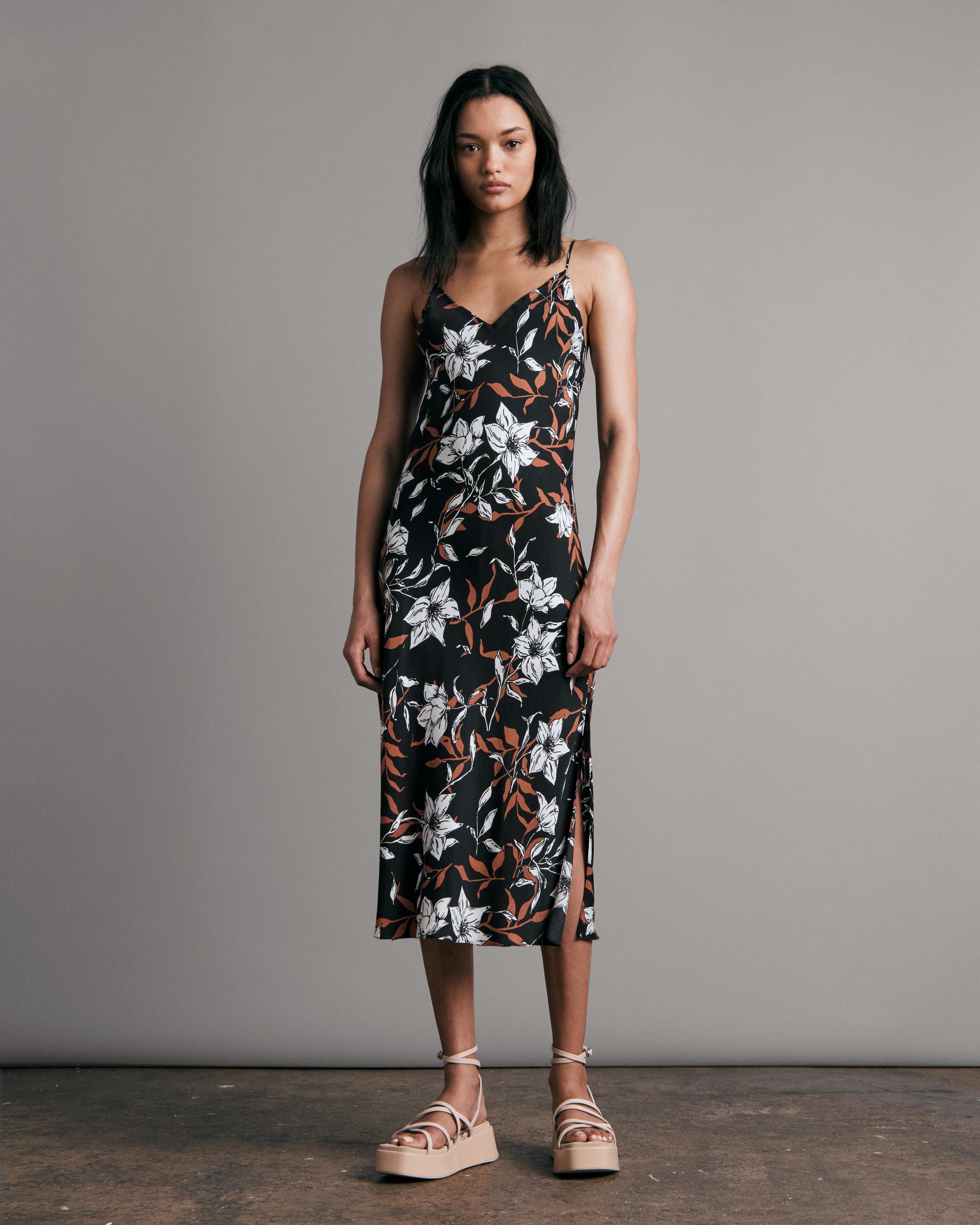 Mallory Floral Slip Midi Dress rag bone