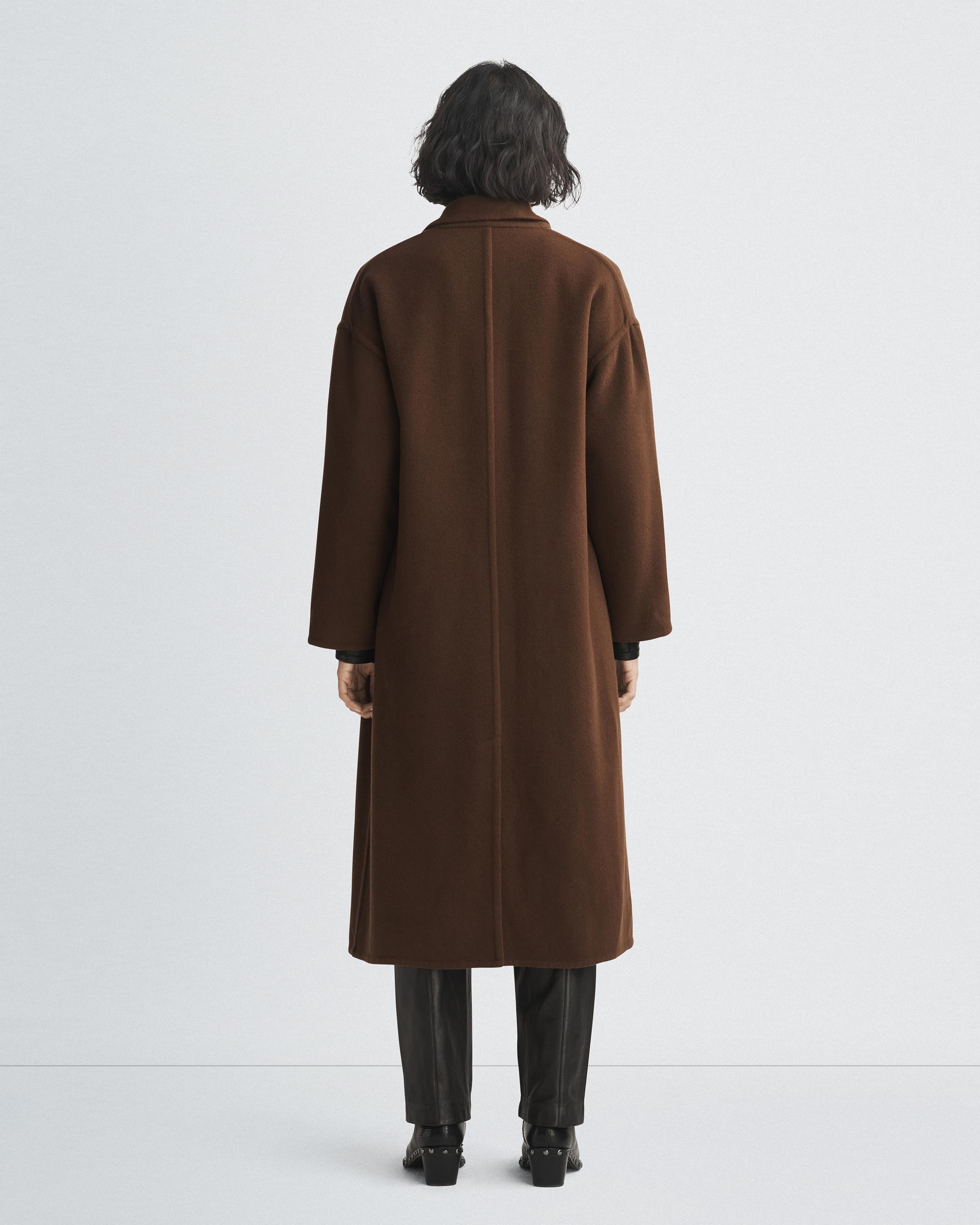 Thea Italian Wool Coat - Dark Brown