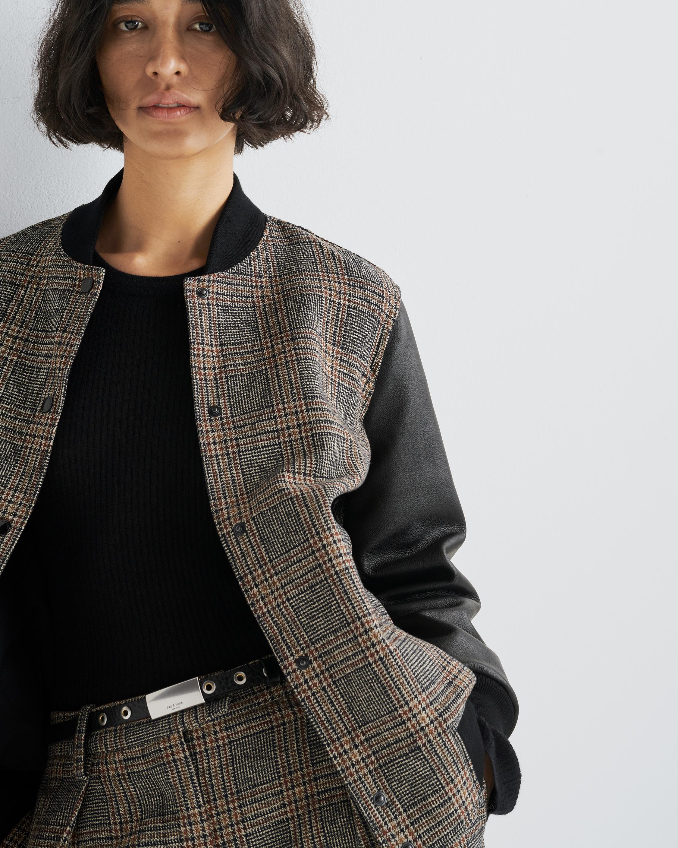 Mace Japanese Cotton Bomber Black Plaid rag & bone