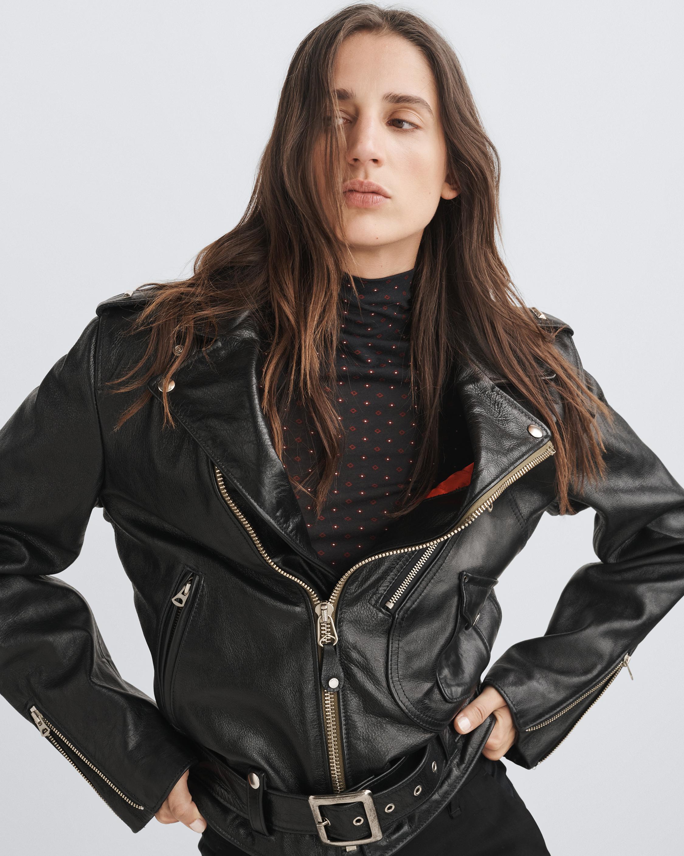 Rag and bone leather best sale jacket womens