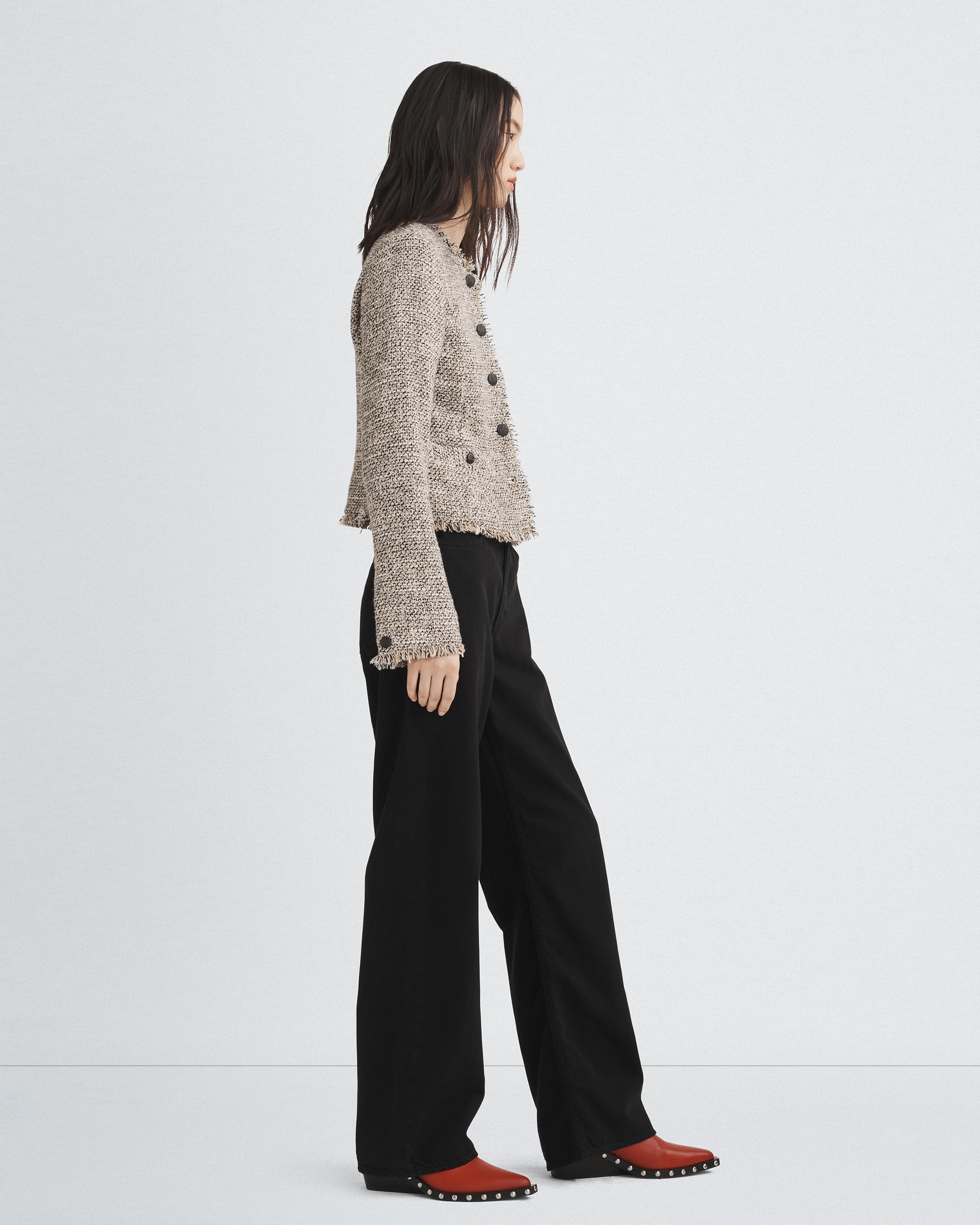 Tweed Jacket and Wide-Leg Trousers