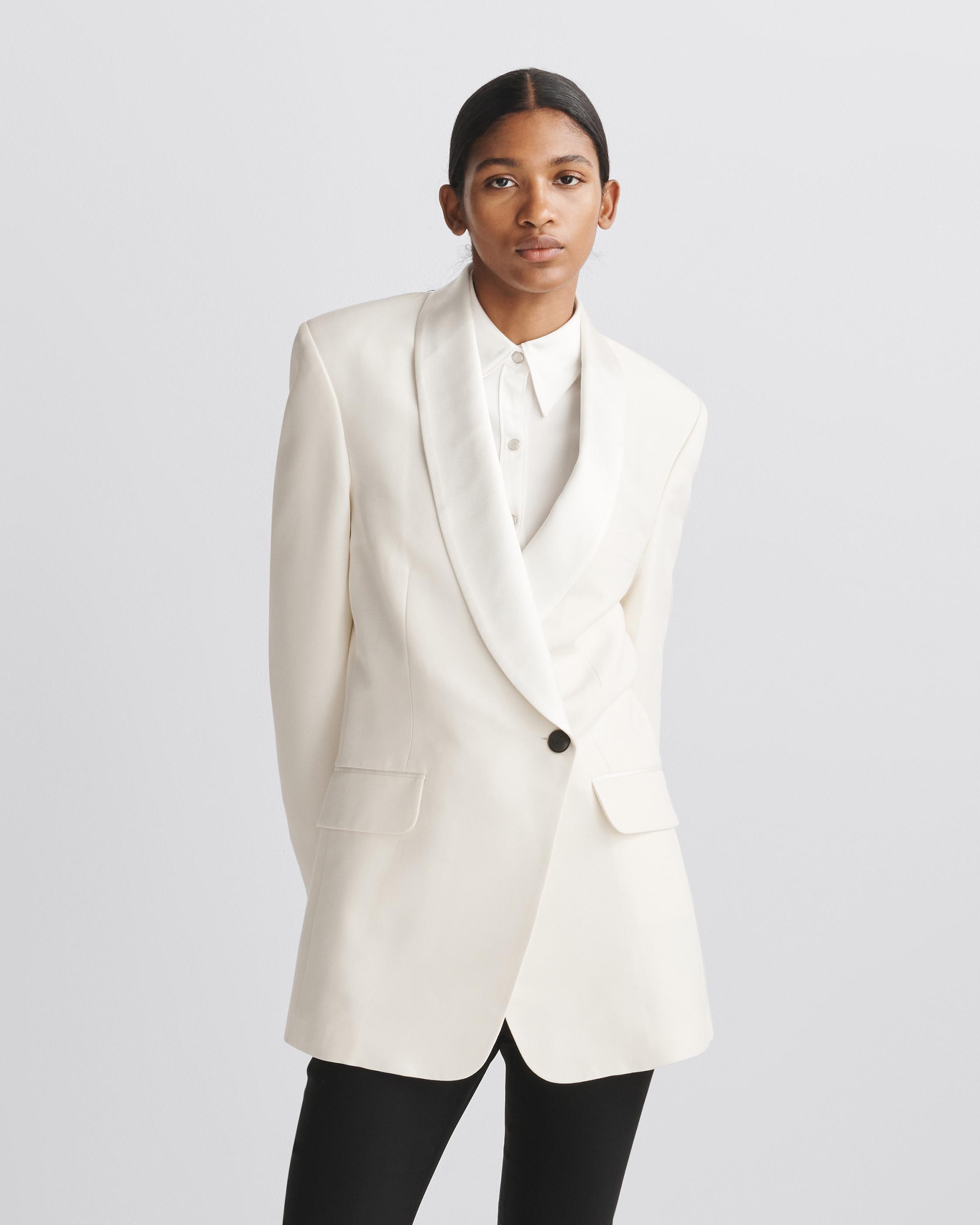 Women white tuxedo clearance jacket