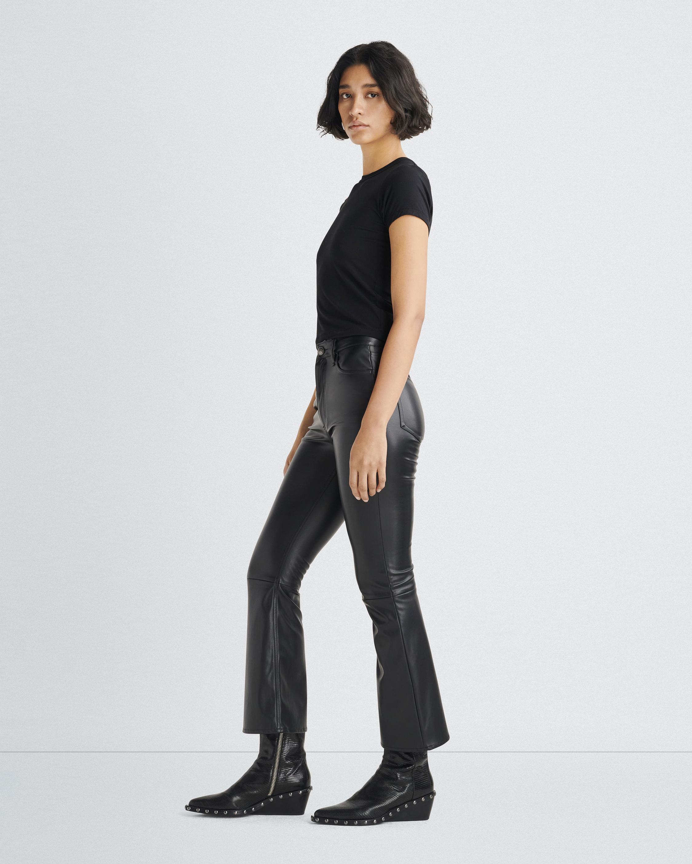 Flared Faux-Leather Pants – shoprodeodrive