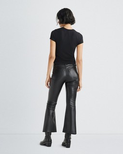 Casey Faux Leather Cropped Flare image number 5
