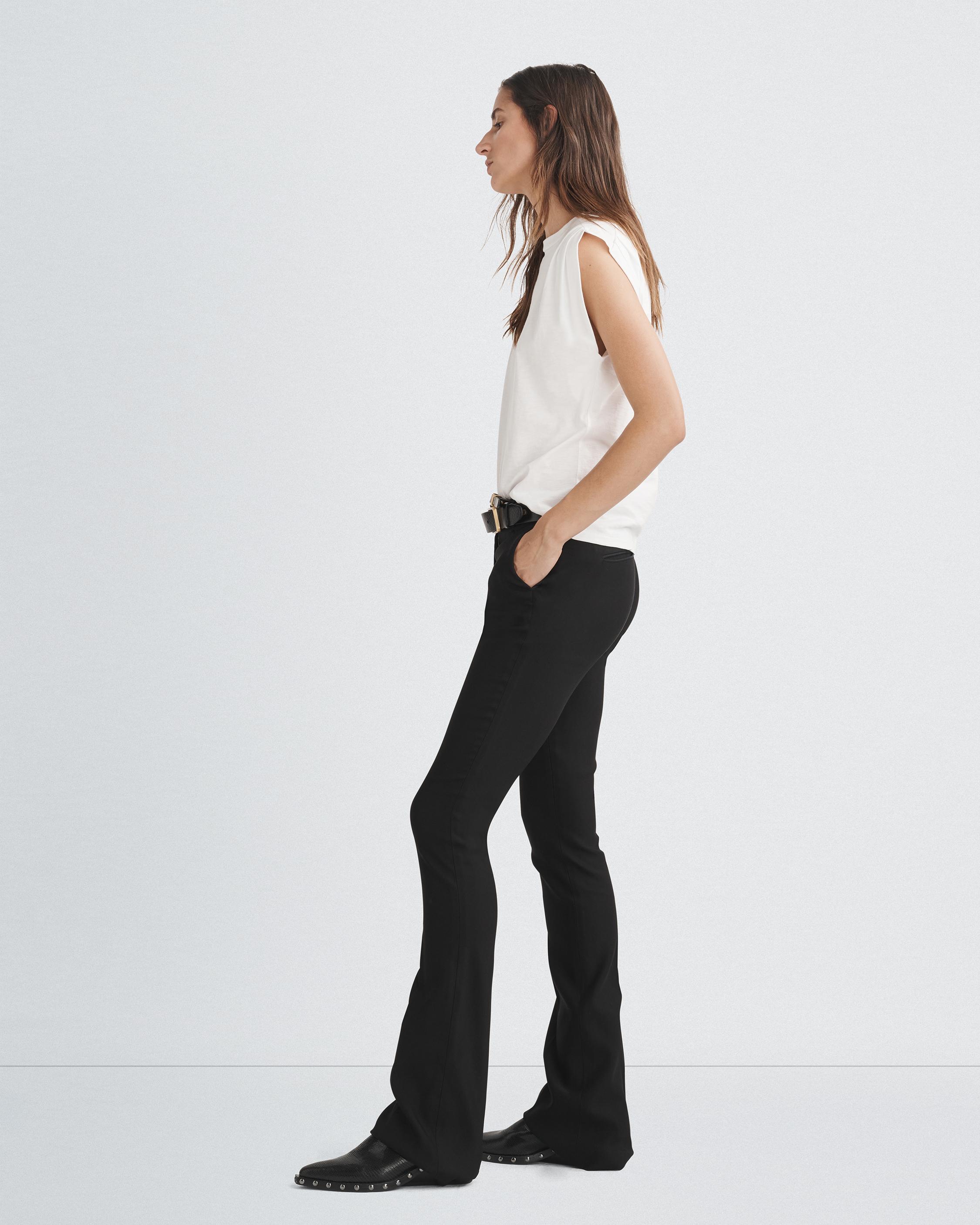 Black Slim Leg Crepe Pants, Pants