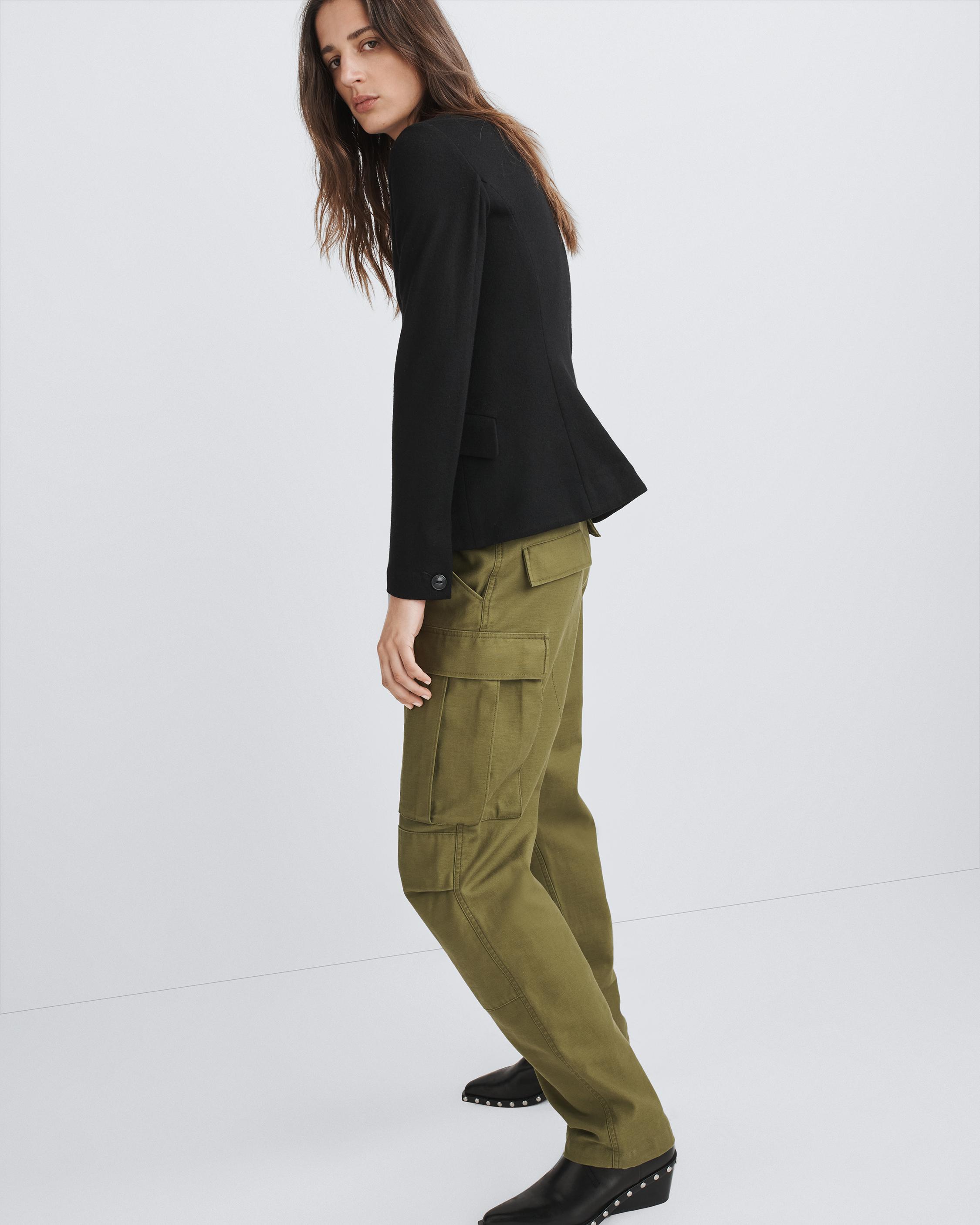 GREEN COTTON CARGO PANTS