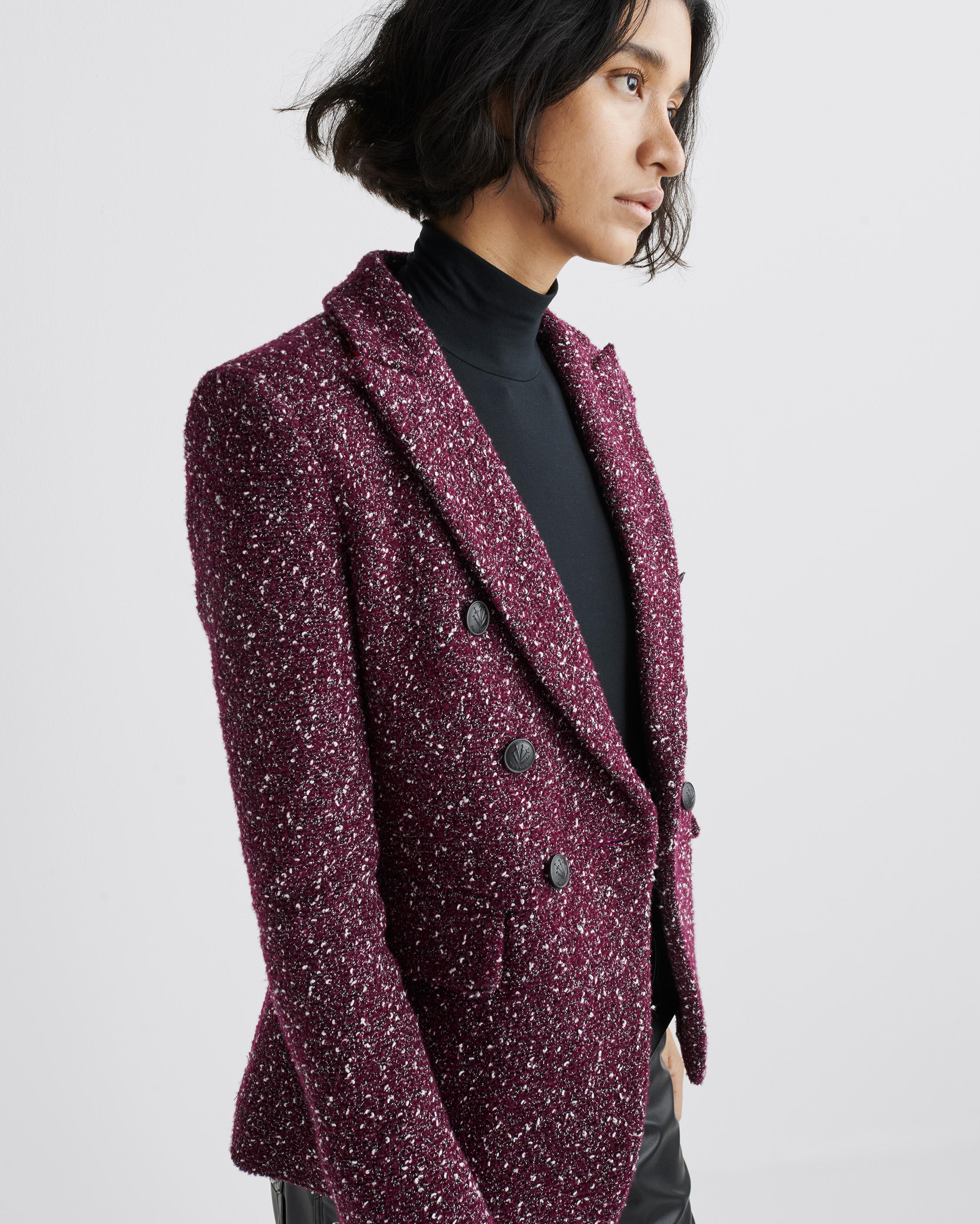 Preston Tweed Blazer Burgundy rag bone sale