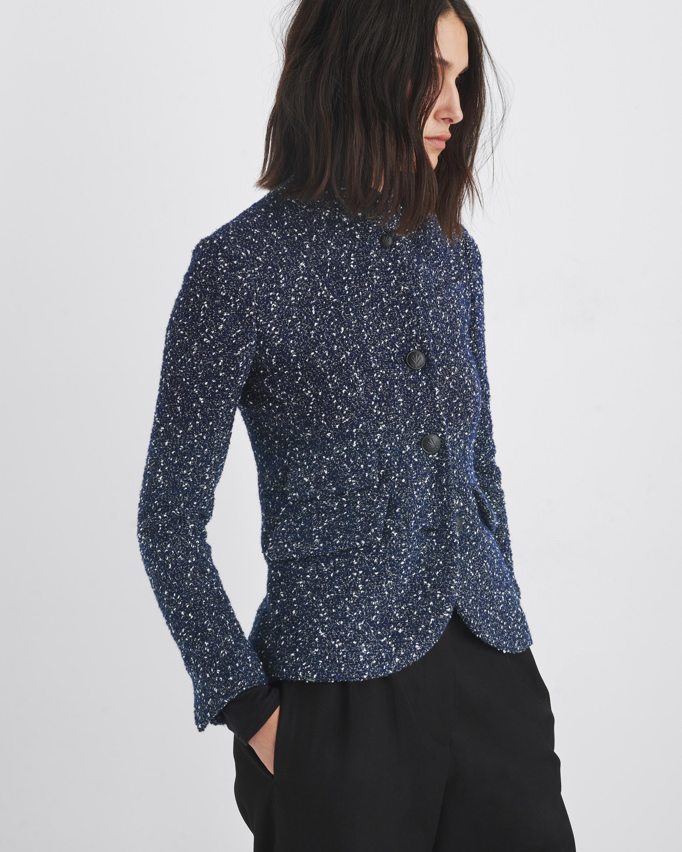 Women's blue outlet tweed blazer