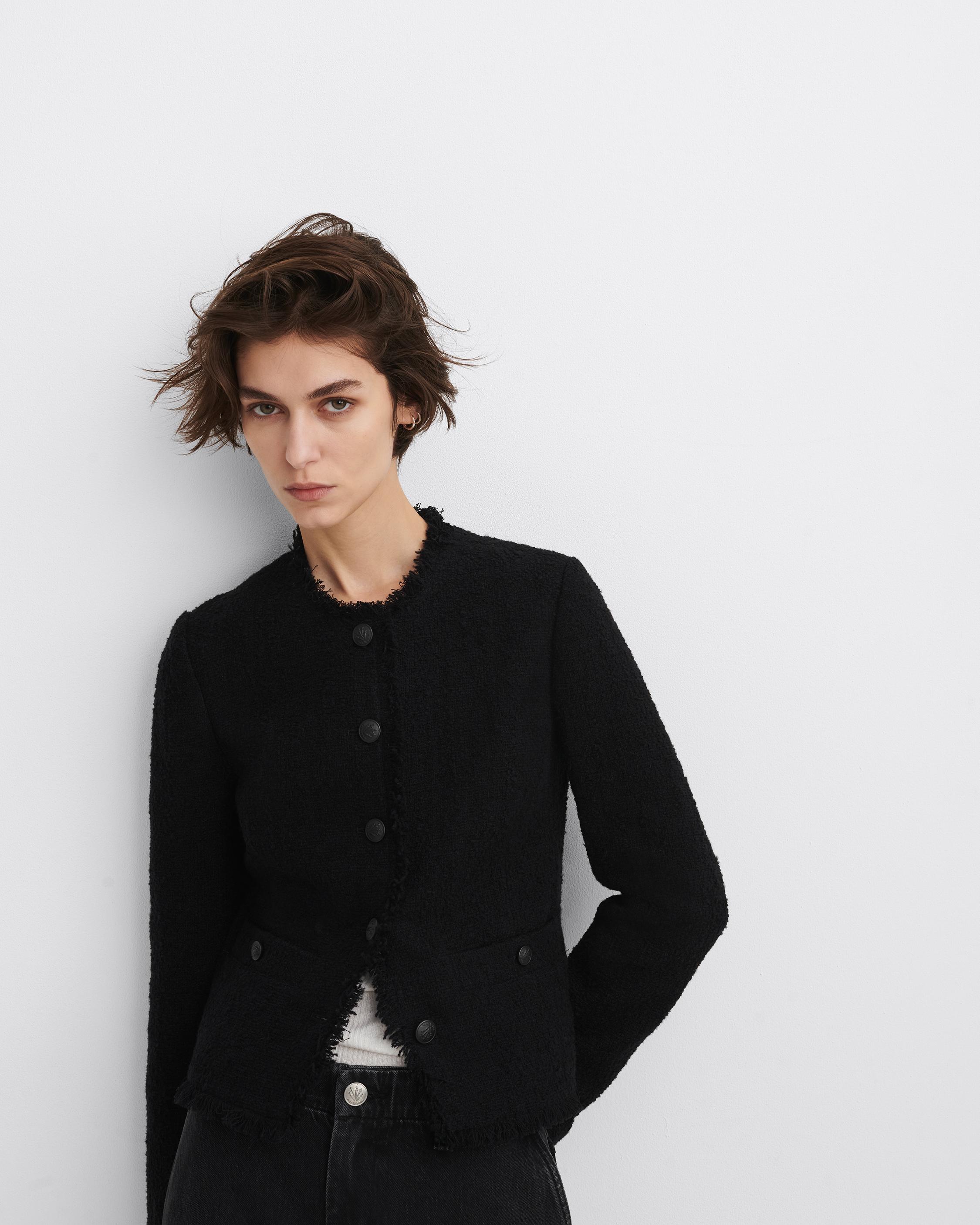 Zara black outlet tweed jacket