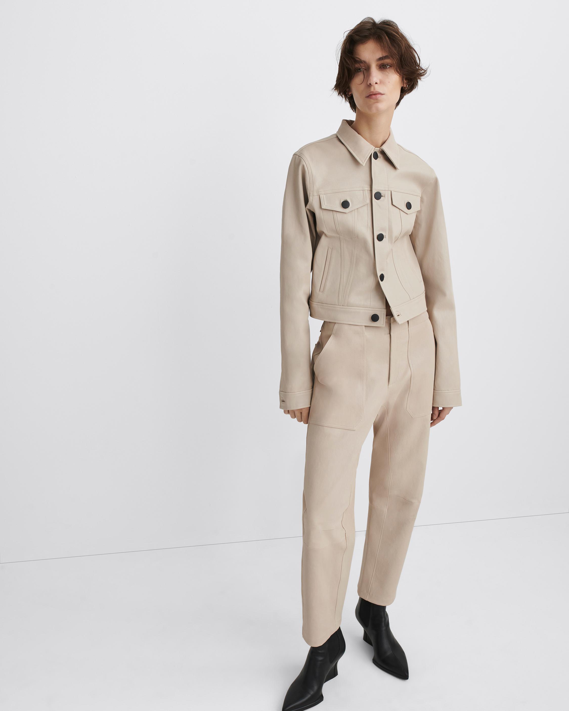 Leyton Workwear Leather Pant - Stone | rag & bone