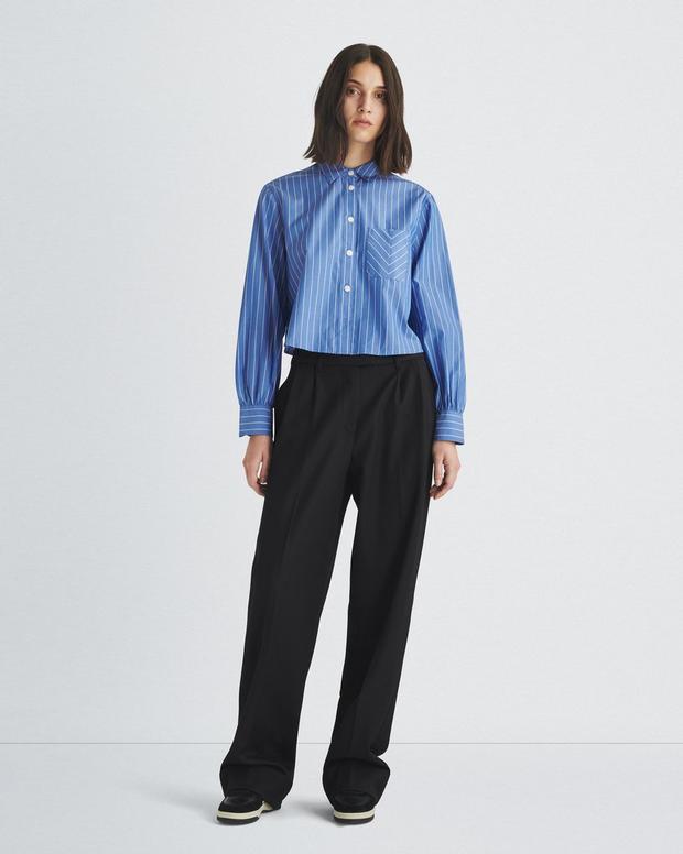 Maxine Cropped Cotton Poplin Shirt image number 3