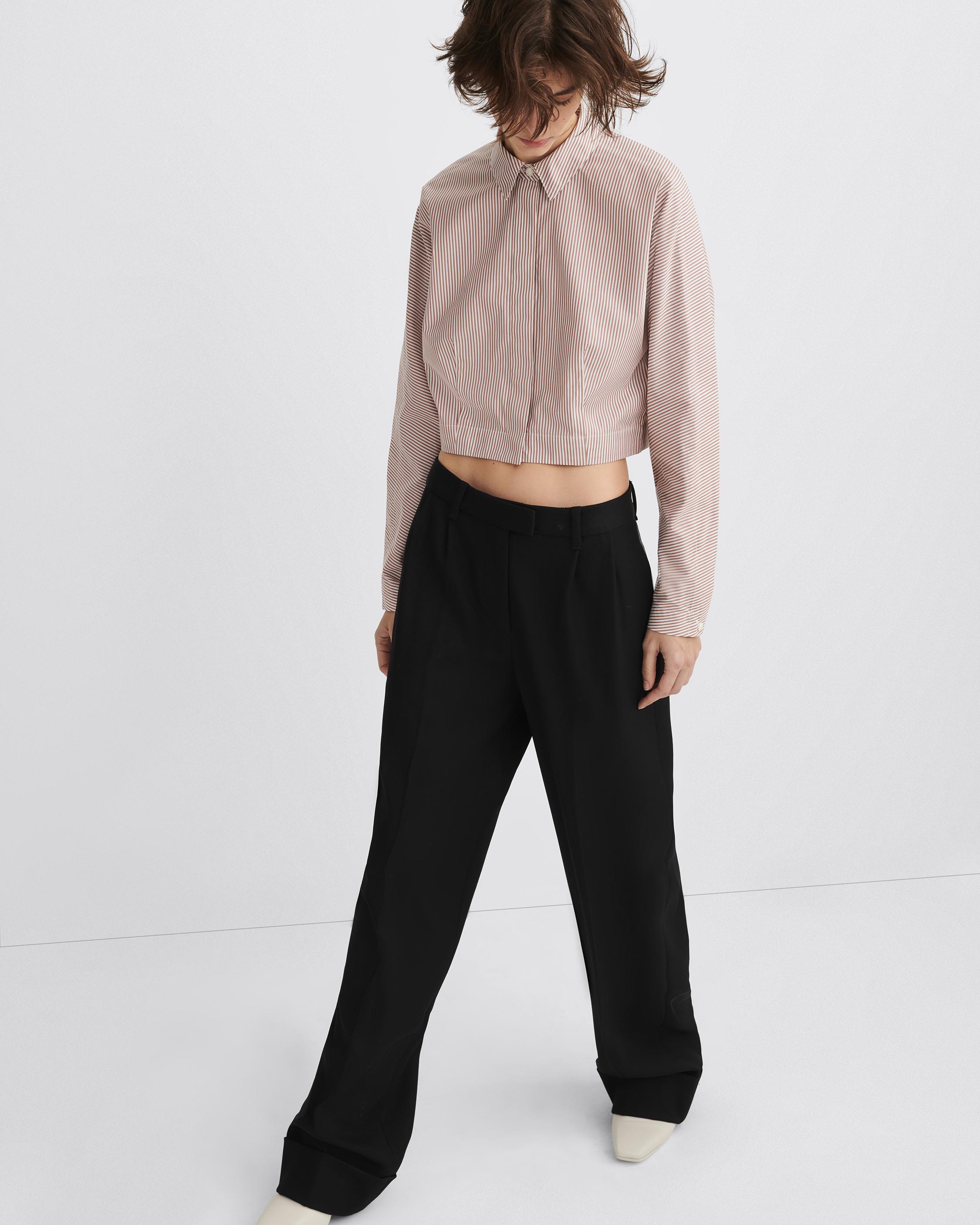 Morgan Cropped Cotton Poplin Shirt