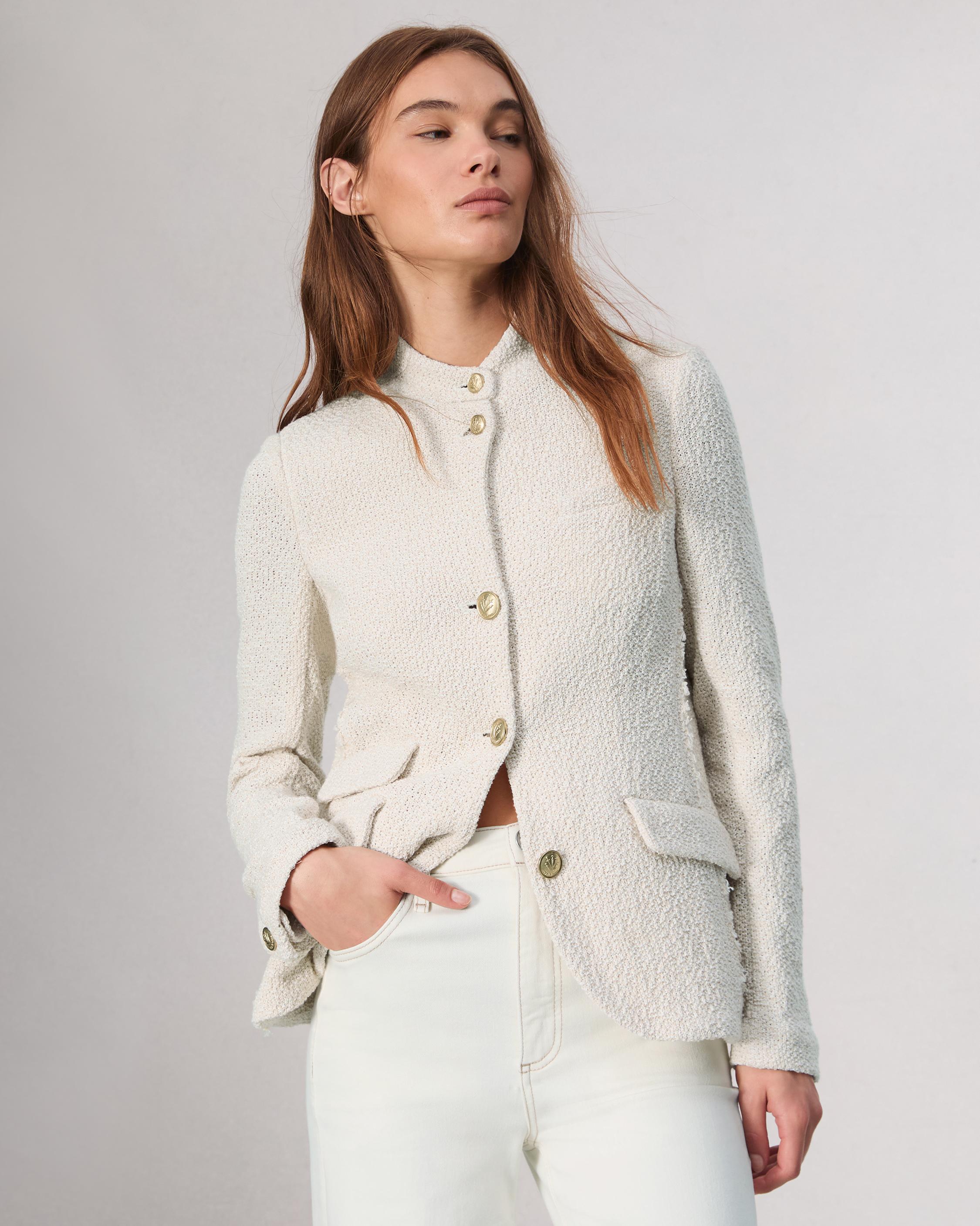 White cotton blazer clearance womens