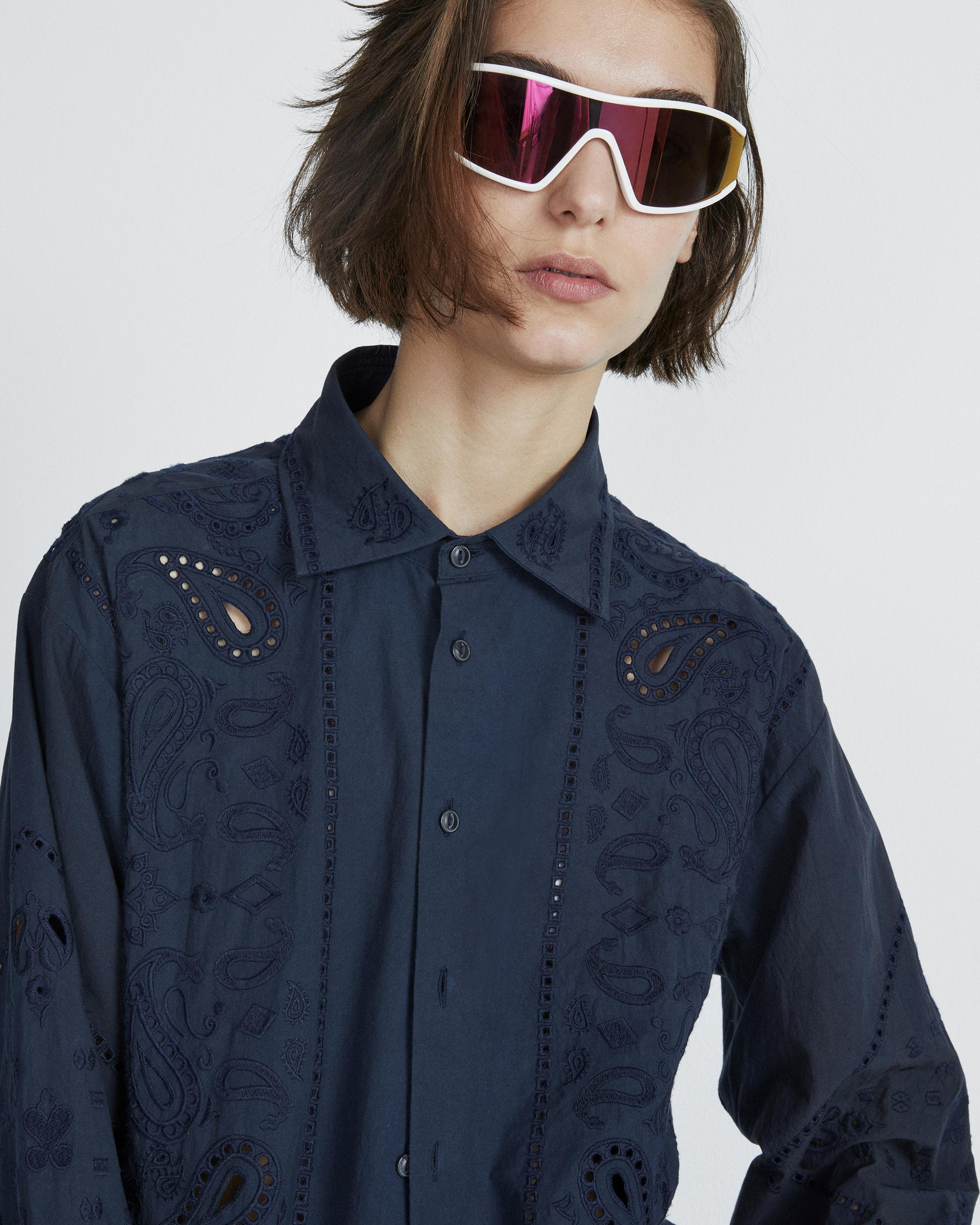 Vivian Embroidered Cotton Button Down Shirt image number 5