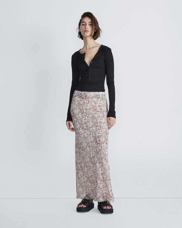 Wren Paisley Silk Skirt image number 3