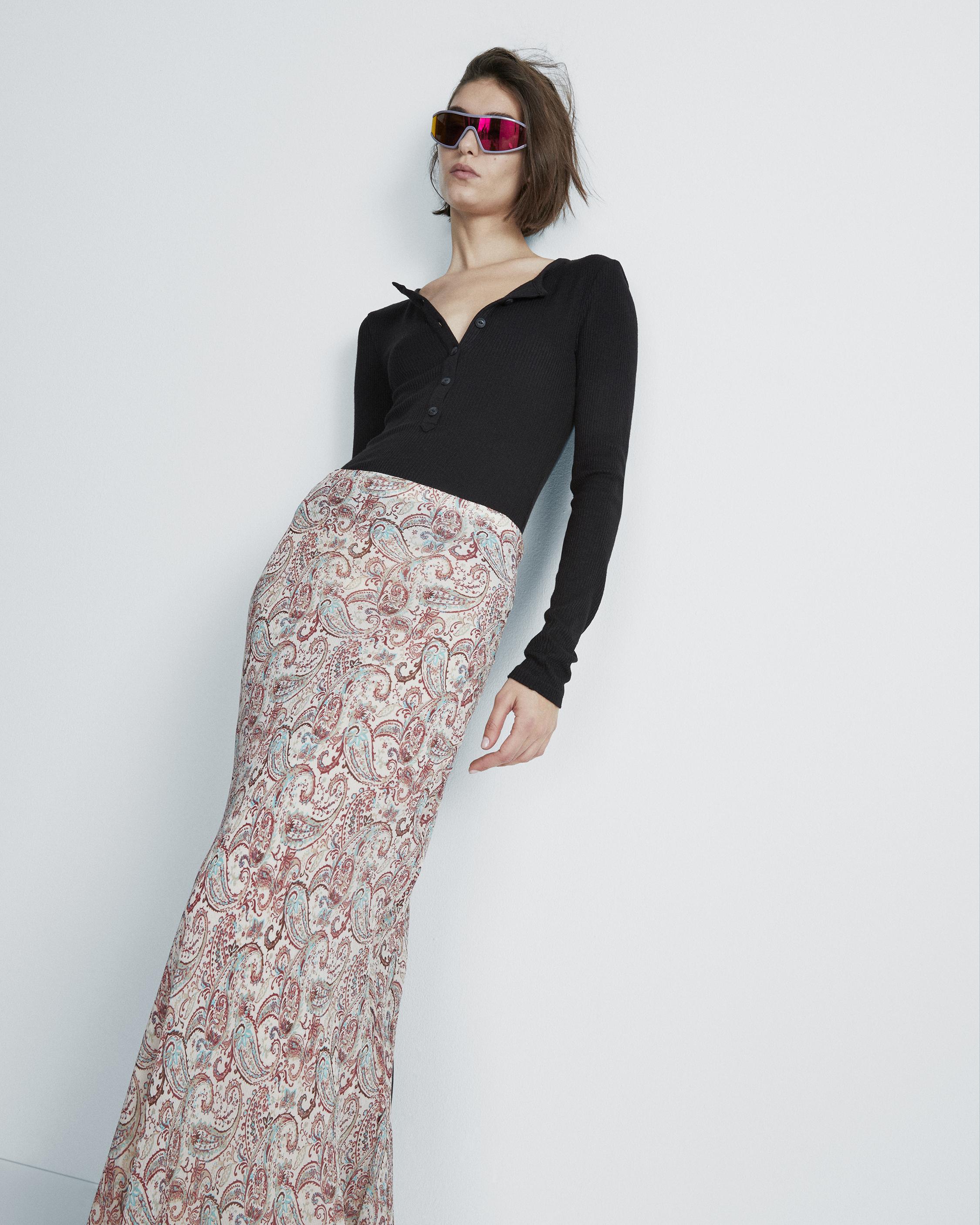 Wren Paisley Silk Skirt image number 6