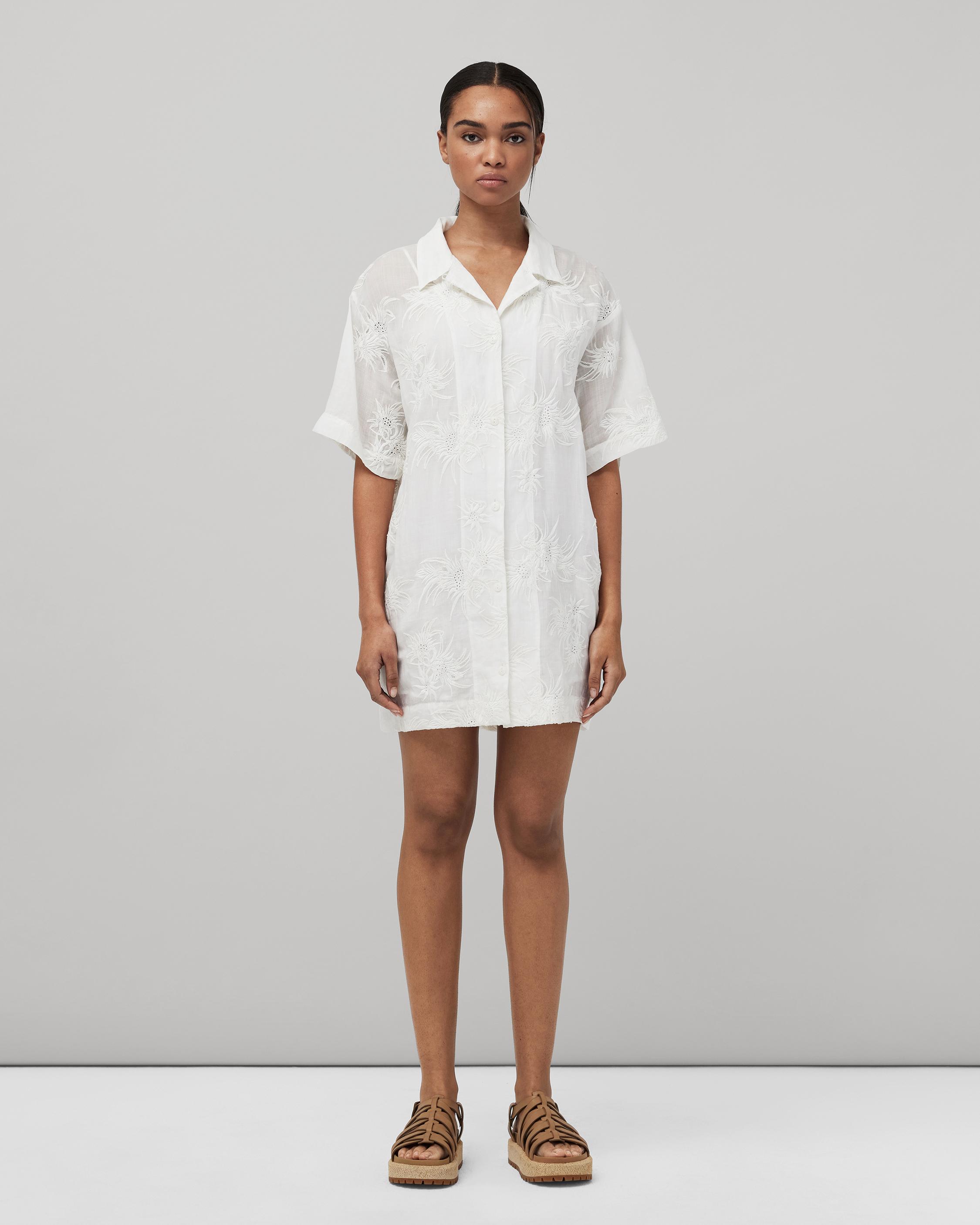 White broderie outlet shirt dress