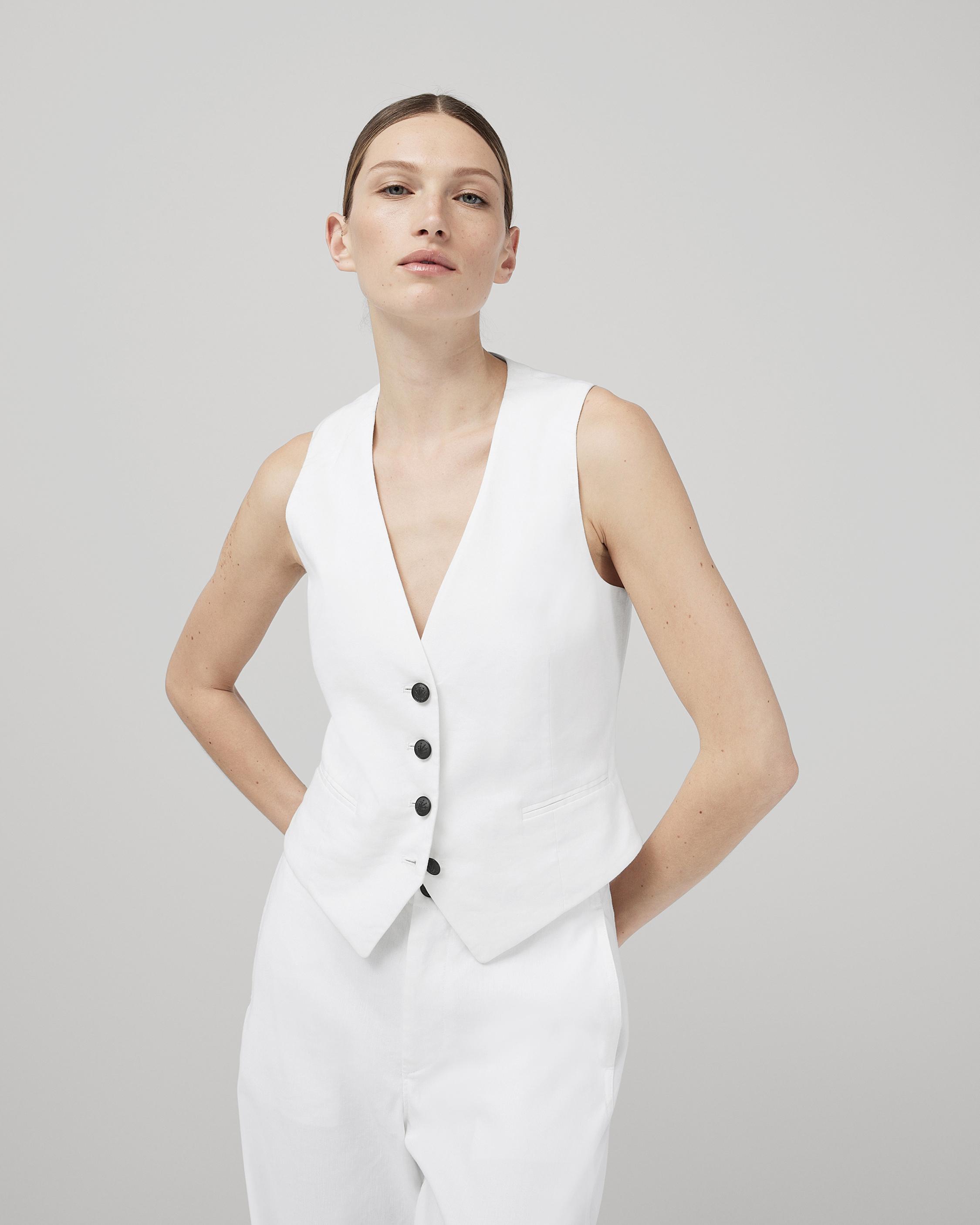 Linen Vest Woman, Linen White Vest Top, Linen Tank Top, Linen Formal Vest  BLAKE -  Canada