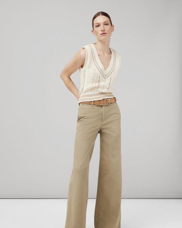 Sofie Wide Leg Cotton Chino image number 6