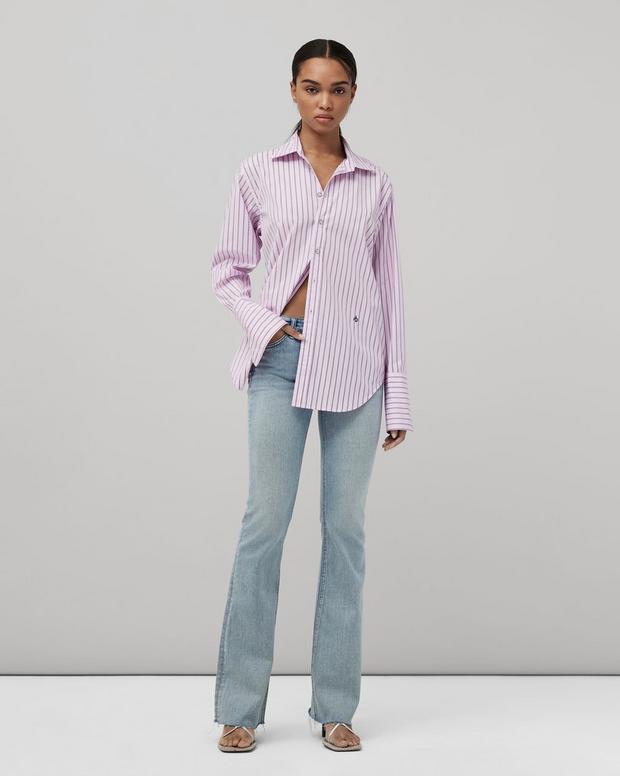 Diana Striped Cotton Poplin Button Down Shirt image number 1