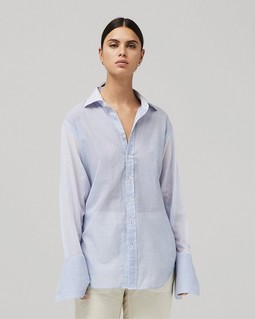 Diana Striped Cotton Poplin Button Down image number 6