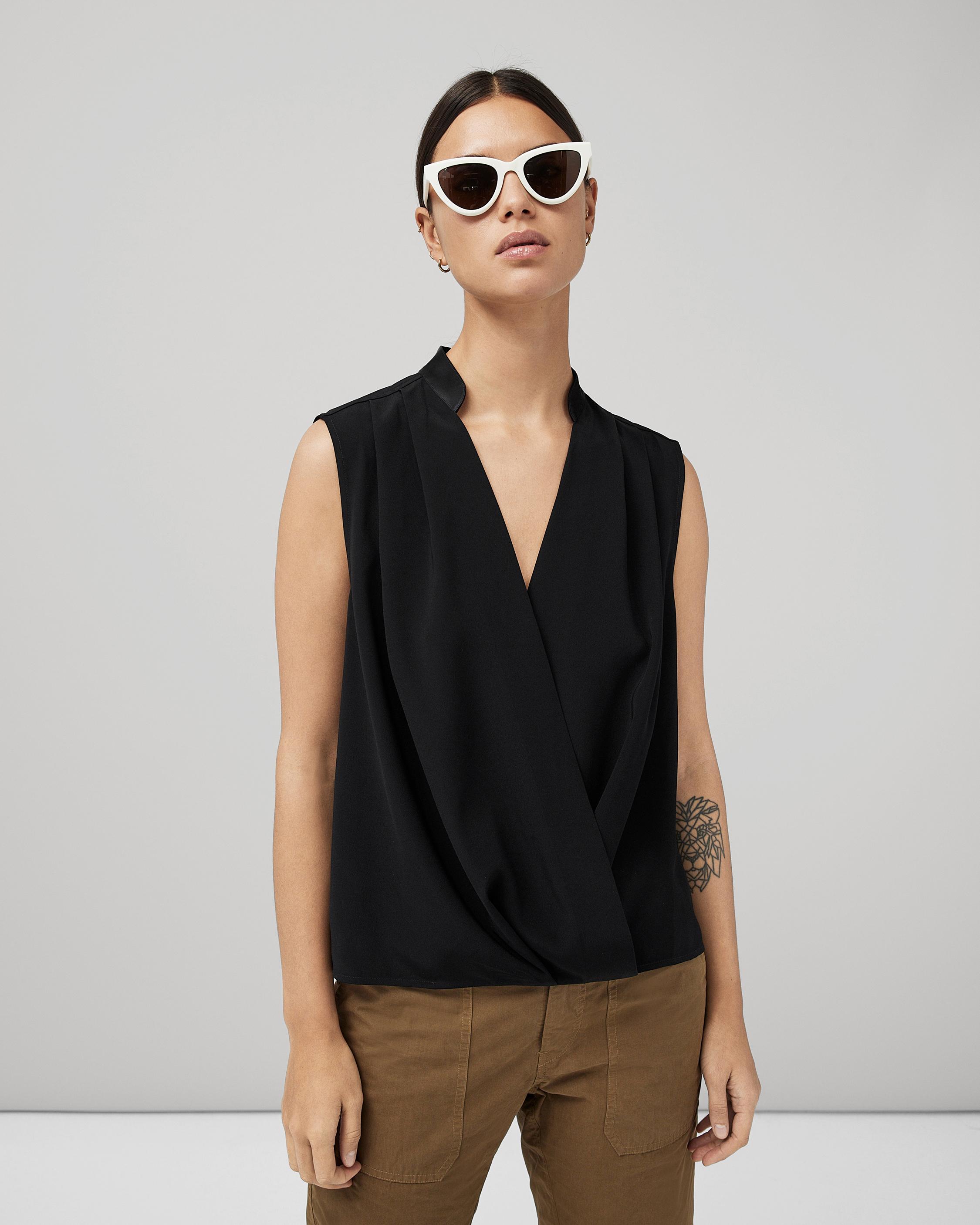 Meredith Satin Blouse - Black