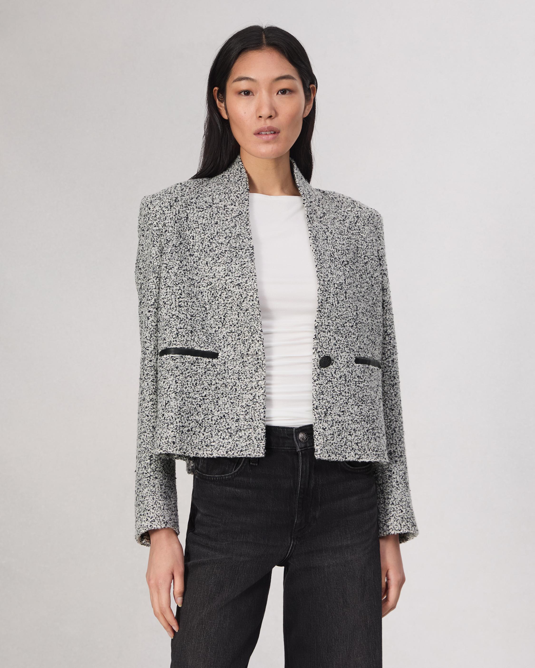 Pippa Tweed Blazer - White Black | rag & bone