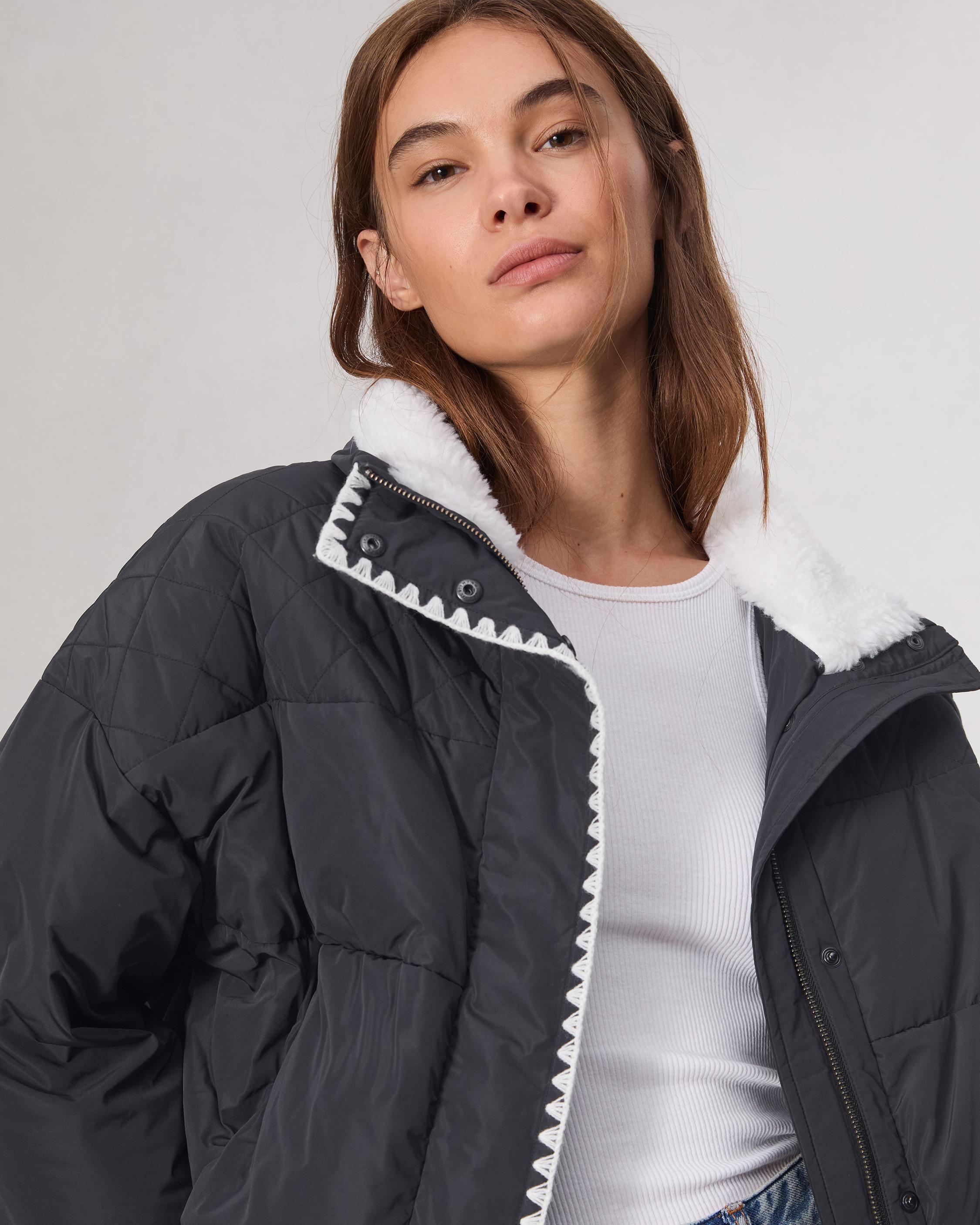 本格派ま！ Jacket Puffer Ingrid - bone & rag | Black ジャケット・アウター