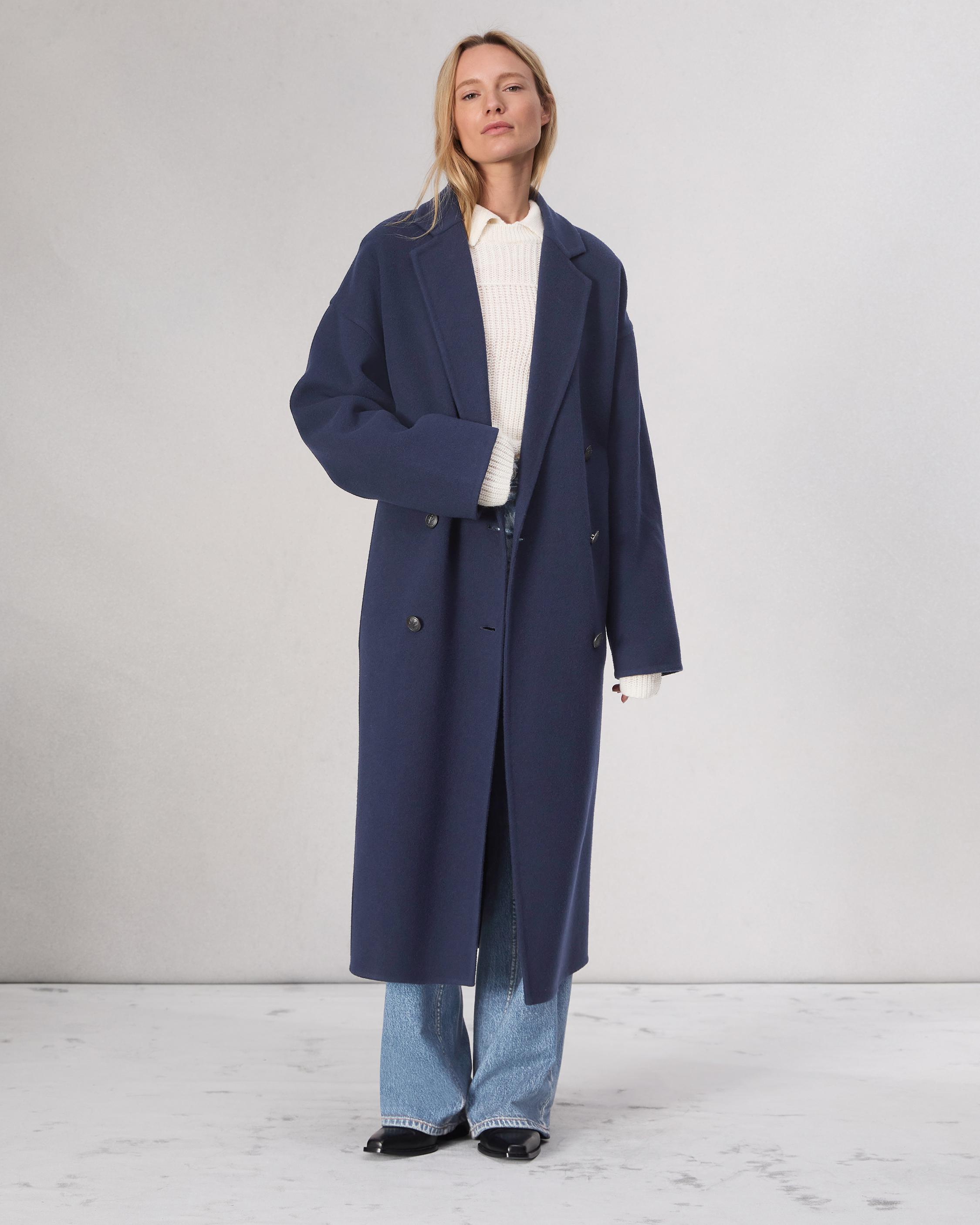 Thea Wool-Blend Coat - Navy | rag & bone