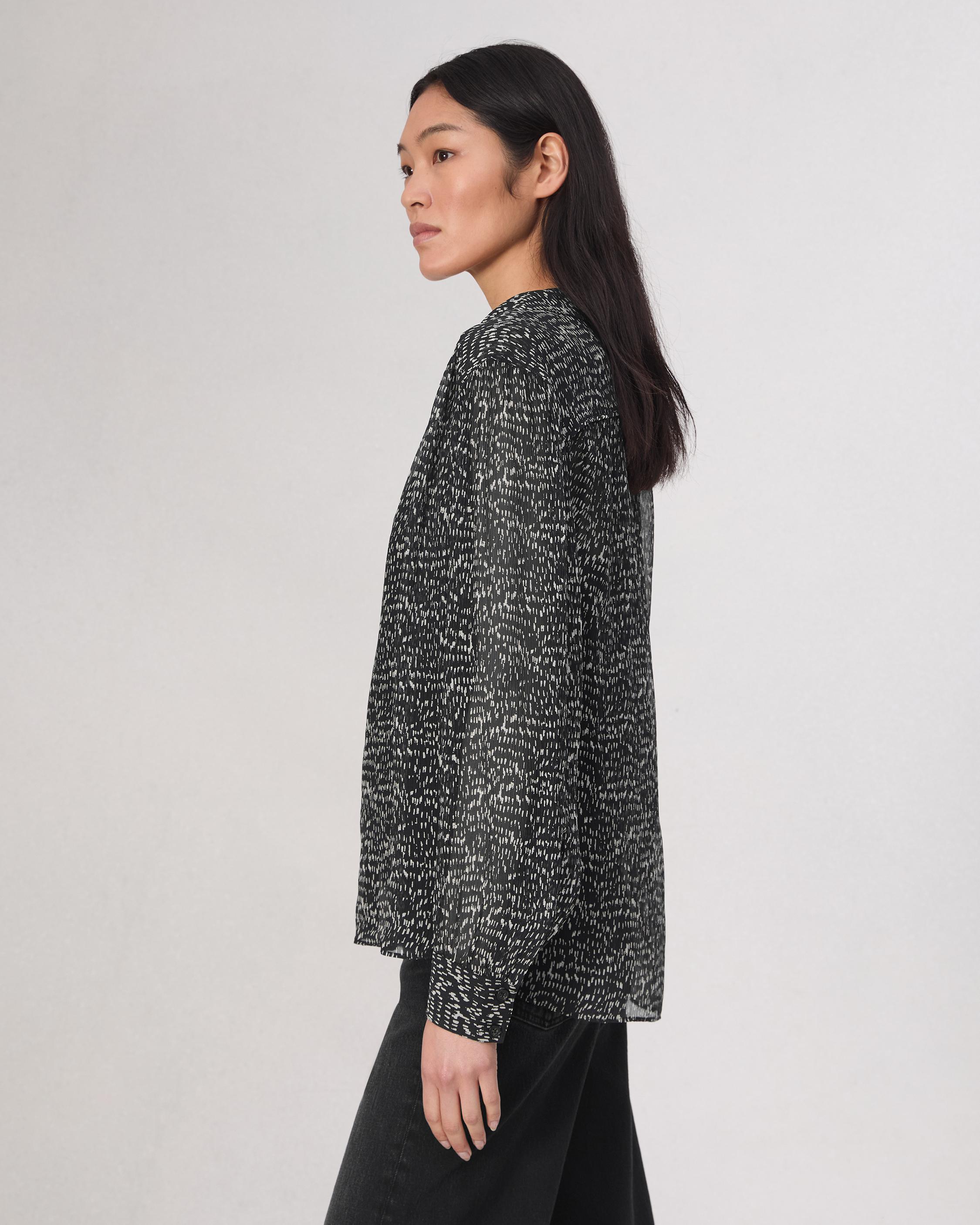 Emmy Printed Chiffon Top - Black Multi | rag & bone