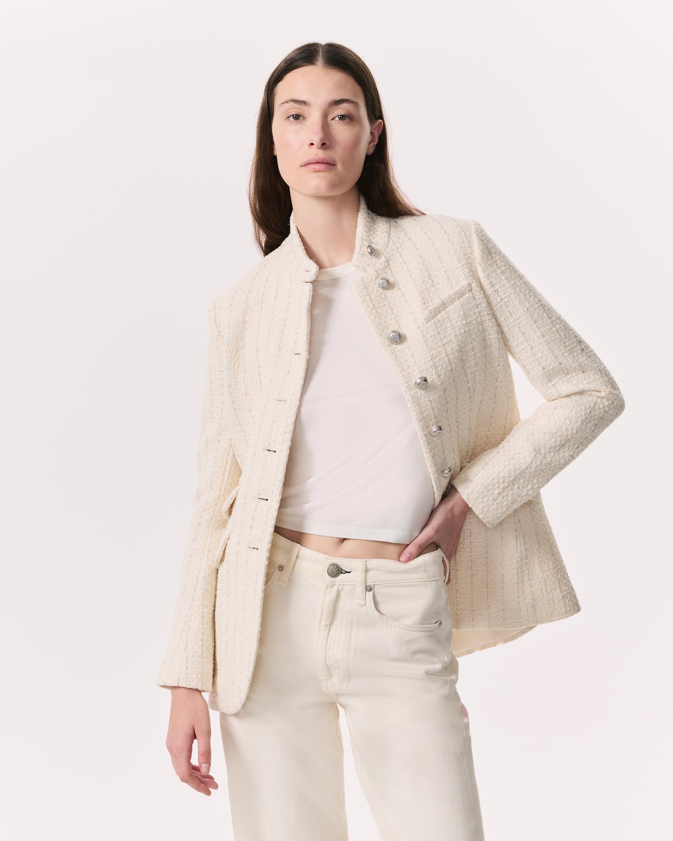 Slade Long Tweed Blazer - Ivory | rag & bone