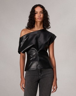 Eleanor Faux Leather Top - Black | rag & bone Eleanor Faux Leather Top - Black | rag & bone
