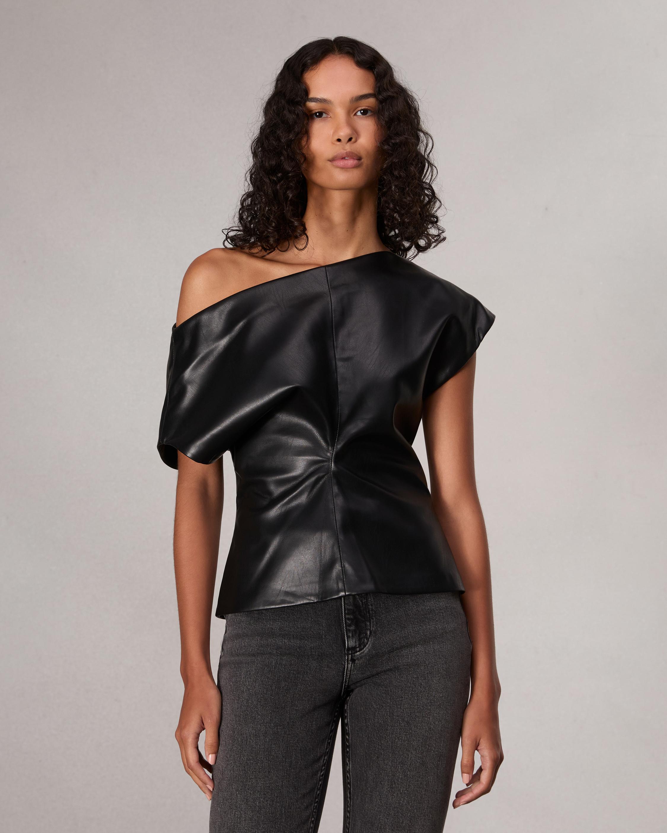 Eleanor Faux Leather Top image number 1