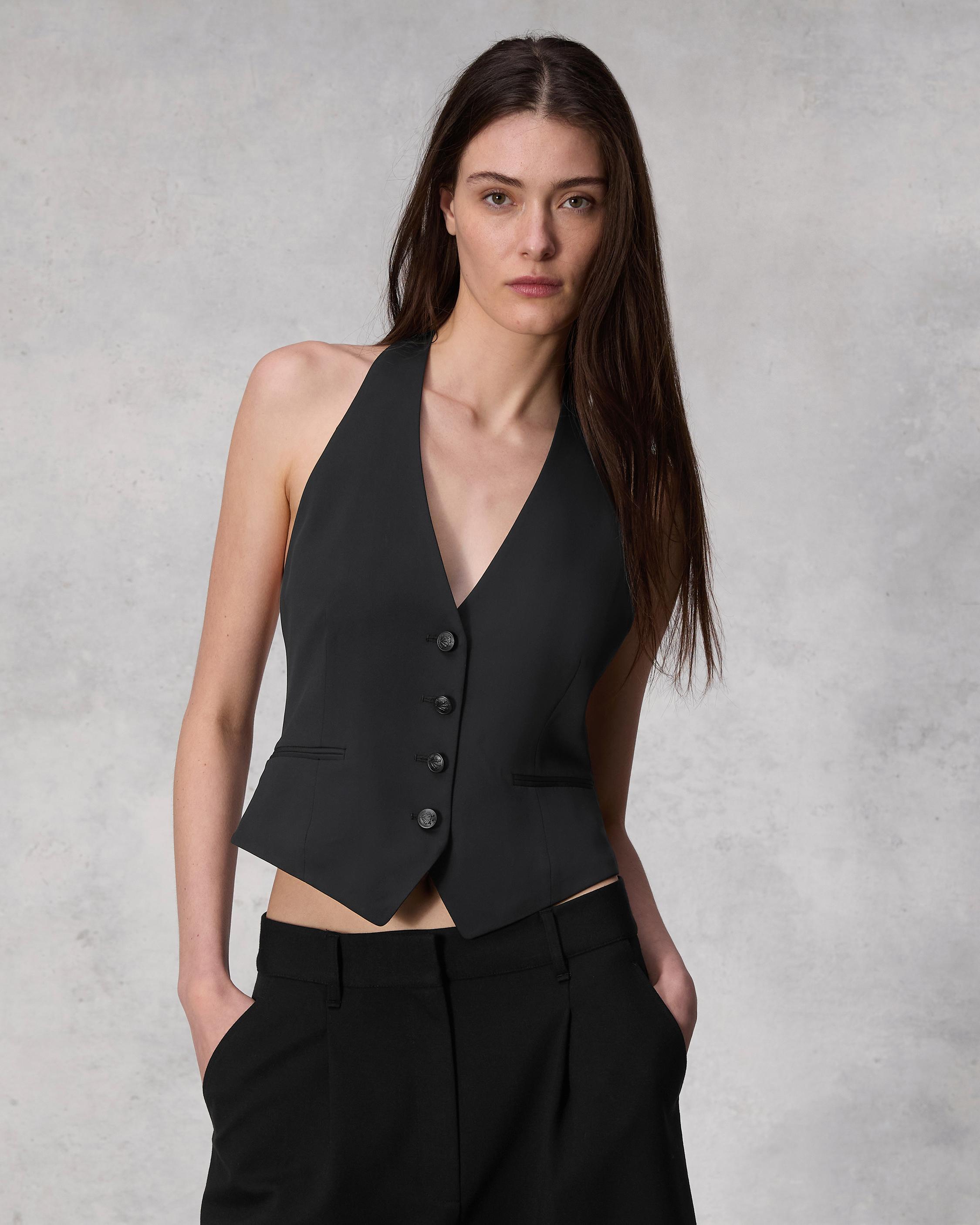 Black halter vest online