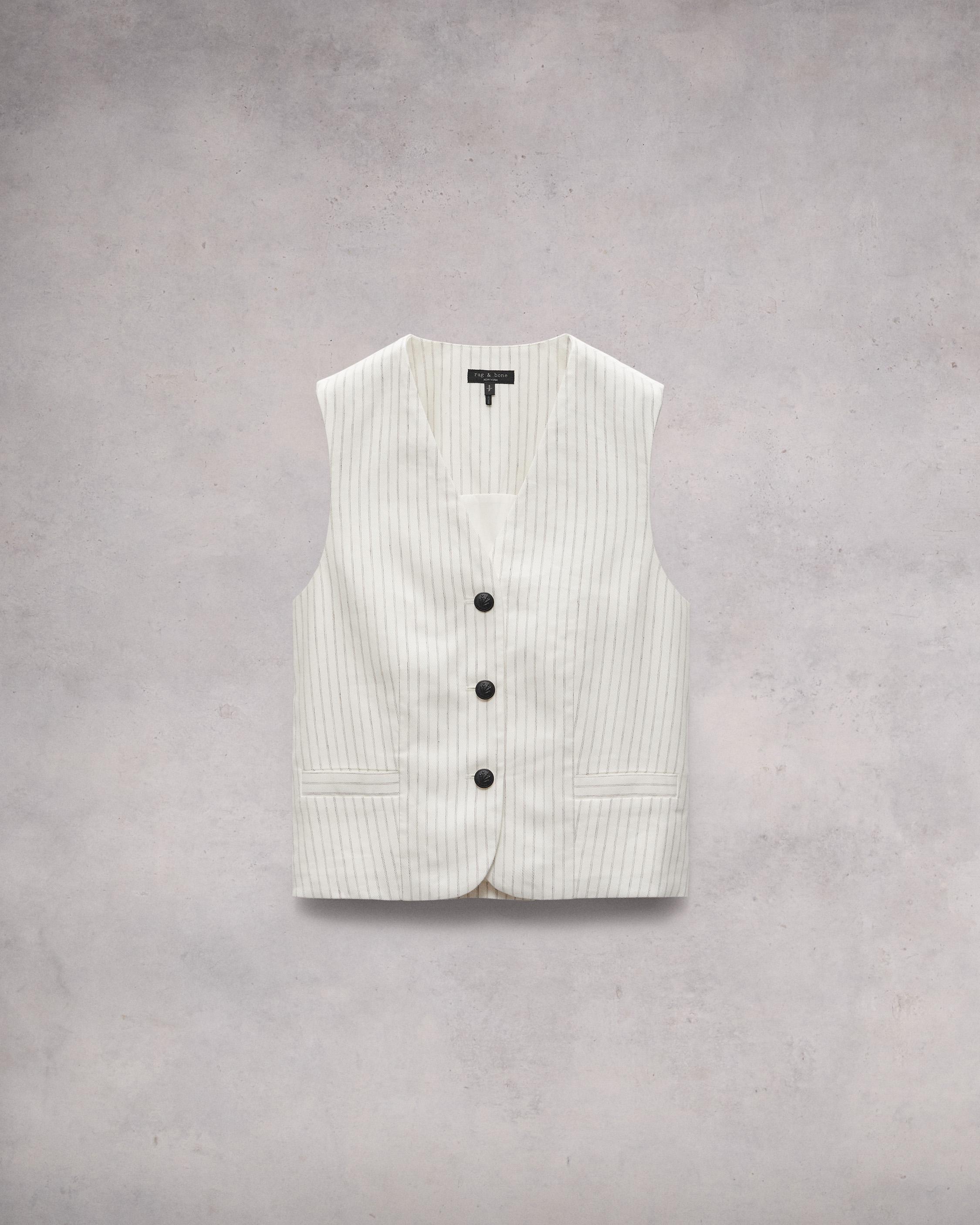 Erin Cotton Linen Vest image number 2